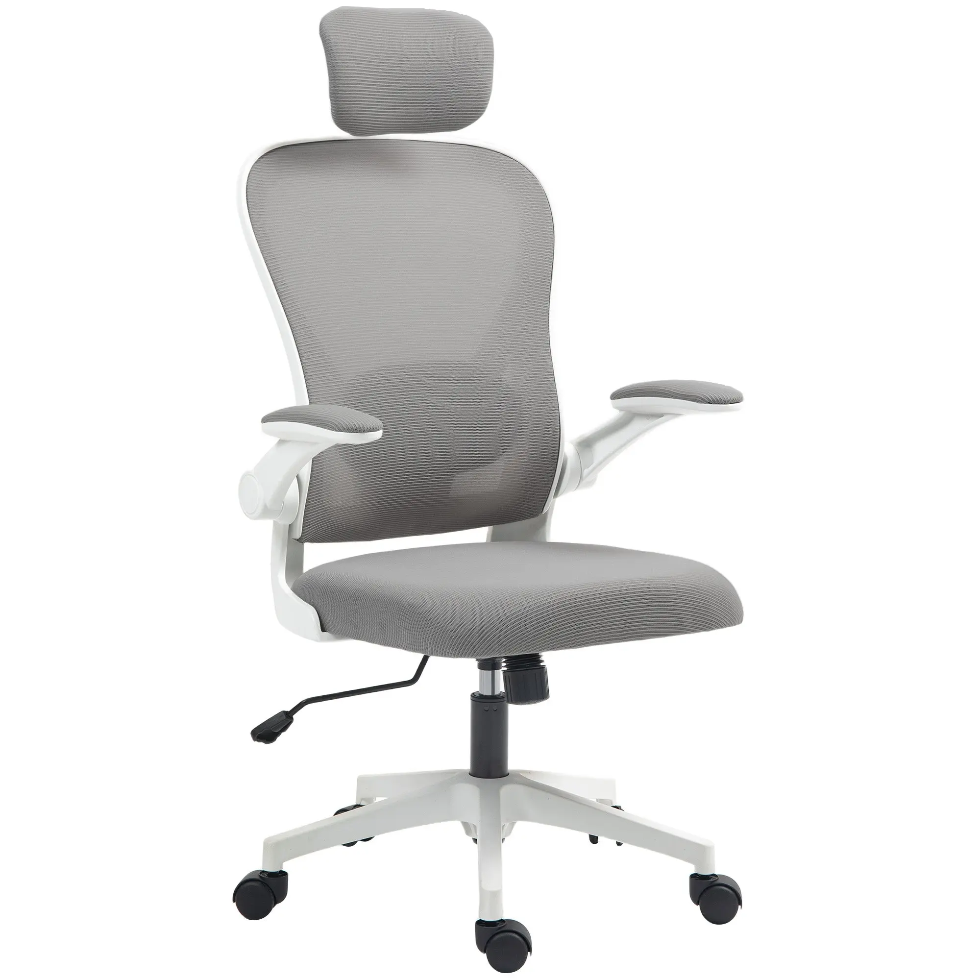 Gray Office Chair Swivel Desk Chair Breathable Mesh with Adjustable Height Adjustable Headrest and Lumbar Support Tilt Office Chair Load 120 kg