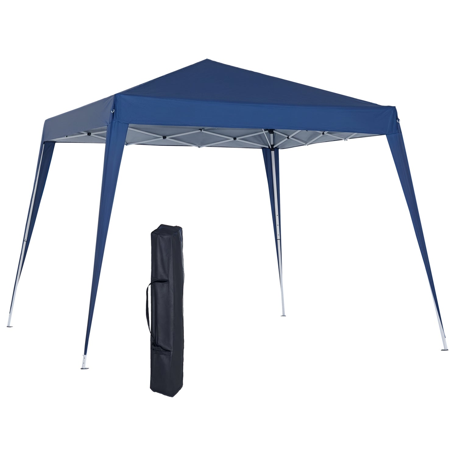 Outsunny Sklopivi Šator 2.4x2.4m Vrtni Gazebo Vodootporan Pop-Up Dizajn Čelična Konstrukcija i Oxford Pokrivač za Vanjske Prostore Plavi