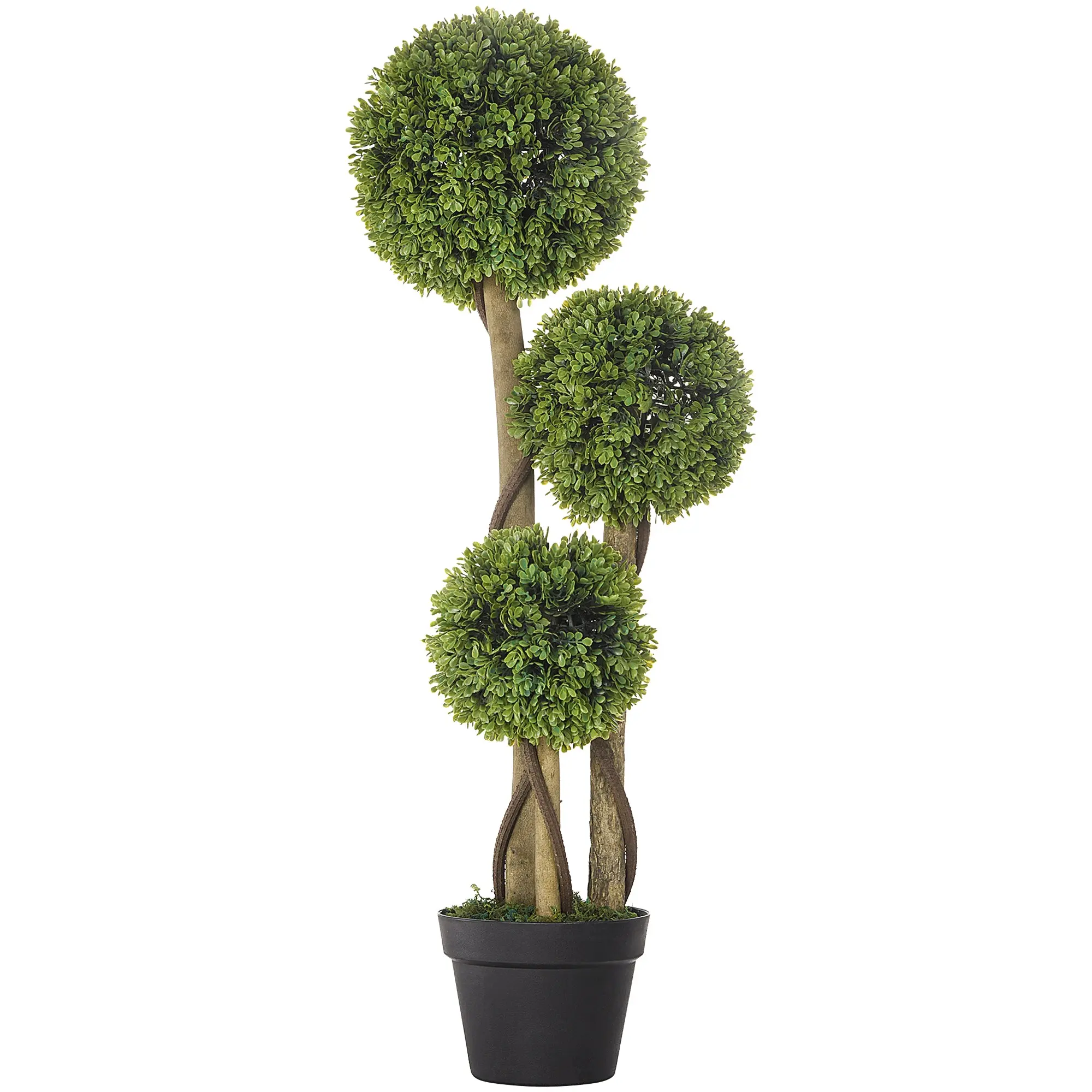 Large Artificial Boxwood 90 cm, UV-Protected Artificial Tree, Artificial Plant, Plastic Artificial Plants in Pot, Fake Plant like real for Living Room Bedroom Office Modern Decoration Gift