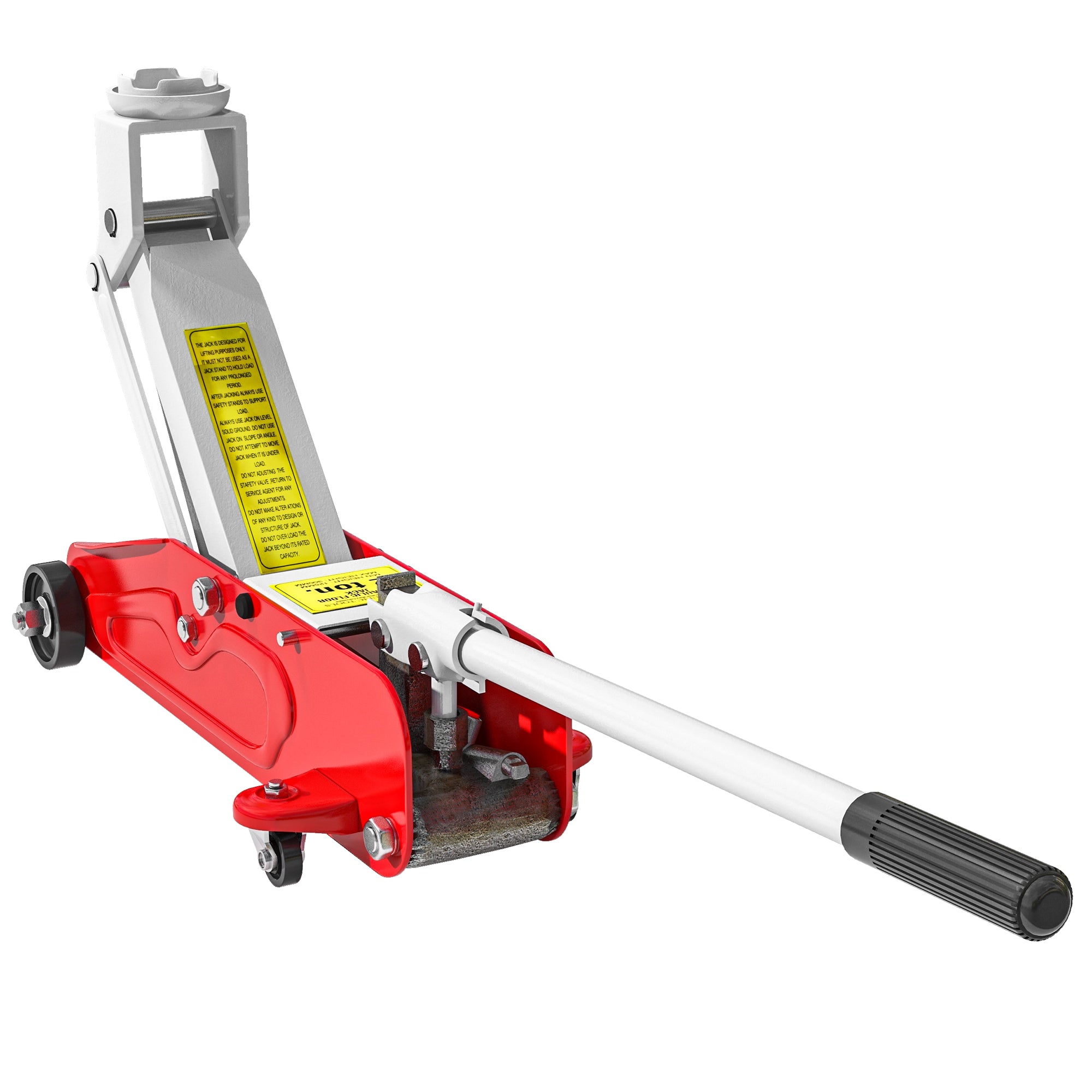 HOMCOM 2-Tonnen Hydraulesch Auto Jack mat verstellbare Héicht 12-30 cm an 4 Stäerkungsräder fir d'Ënnerstëtzung vun Automobilen Roug an Giel