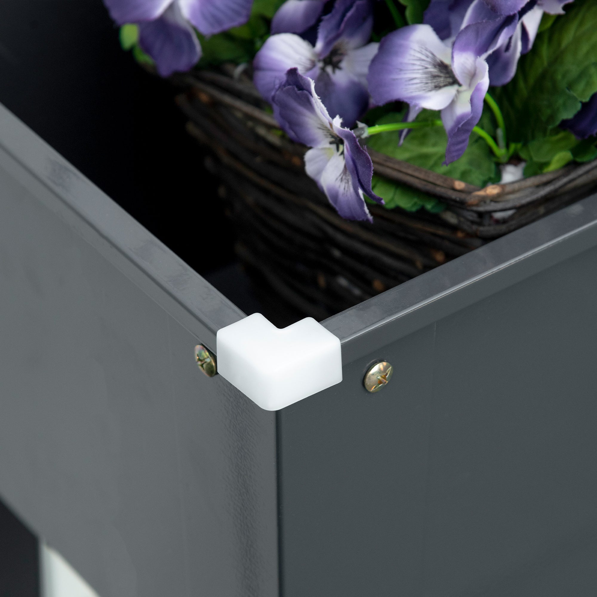 Raised Bed Planting Trough on Legs Square 100 x 30 x 80 cm with Drainage Hole - Hot-Dip Galvanized Steel Gray