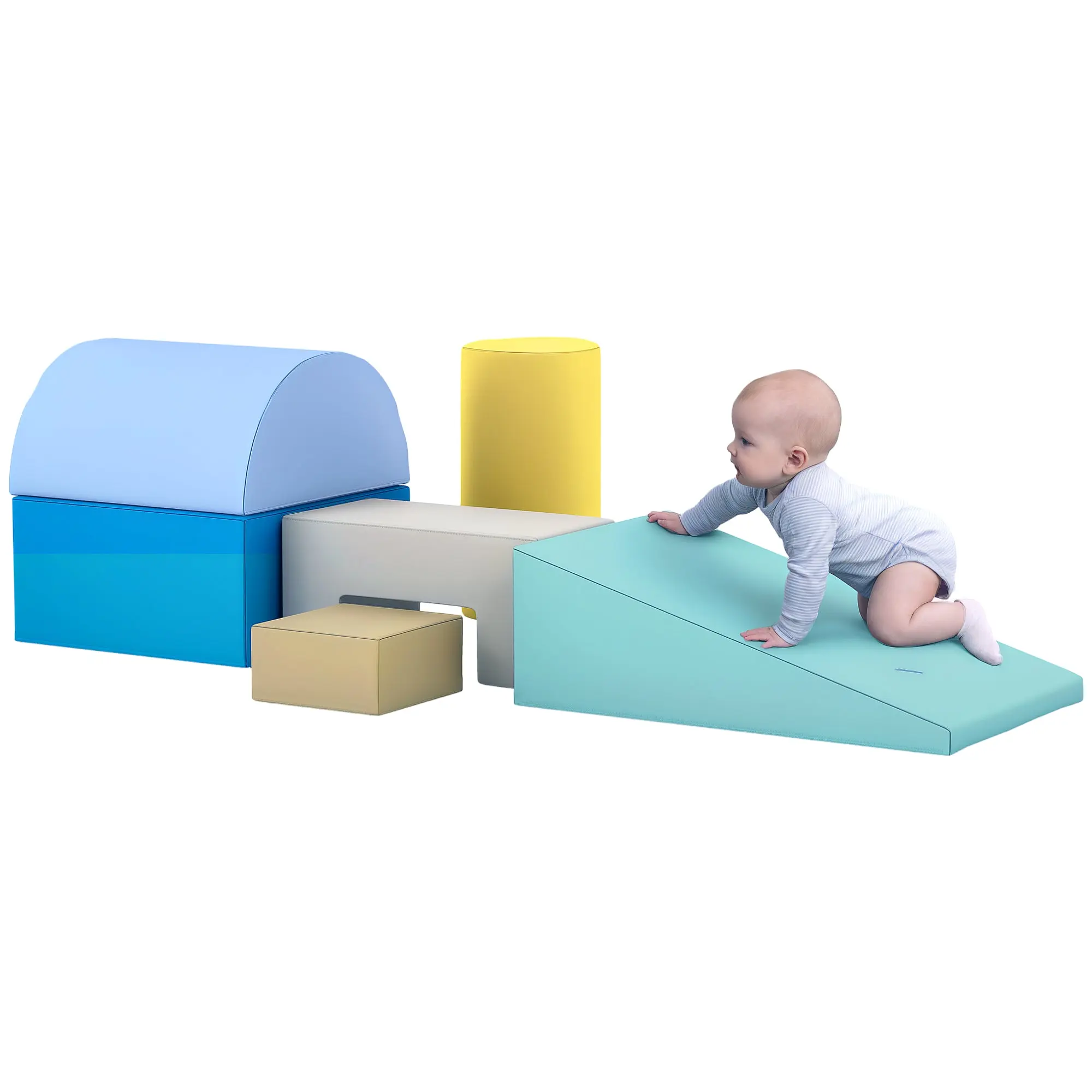 Set of 6 Motor Skills Blocks for Kids Building Blocks Figures Learning Toy for Climbing and Crawling Multicolor