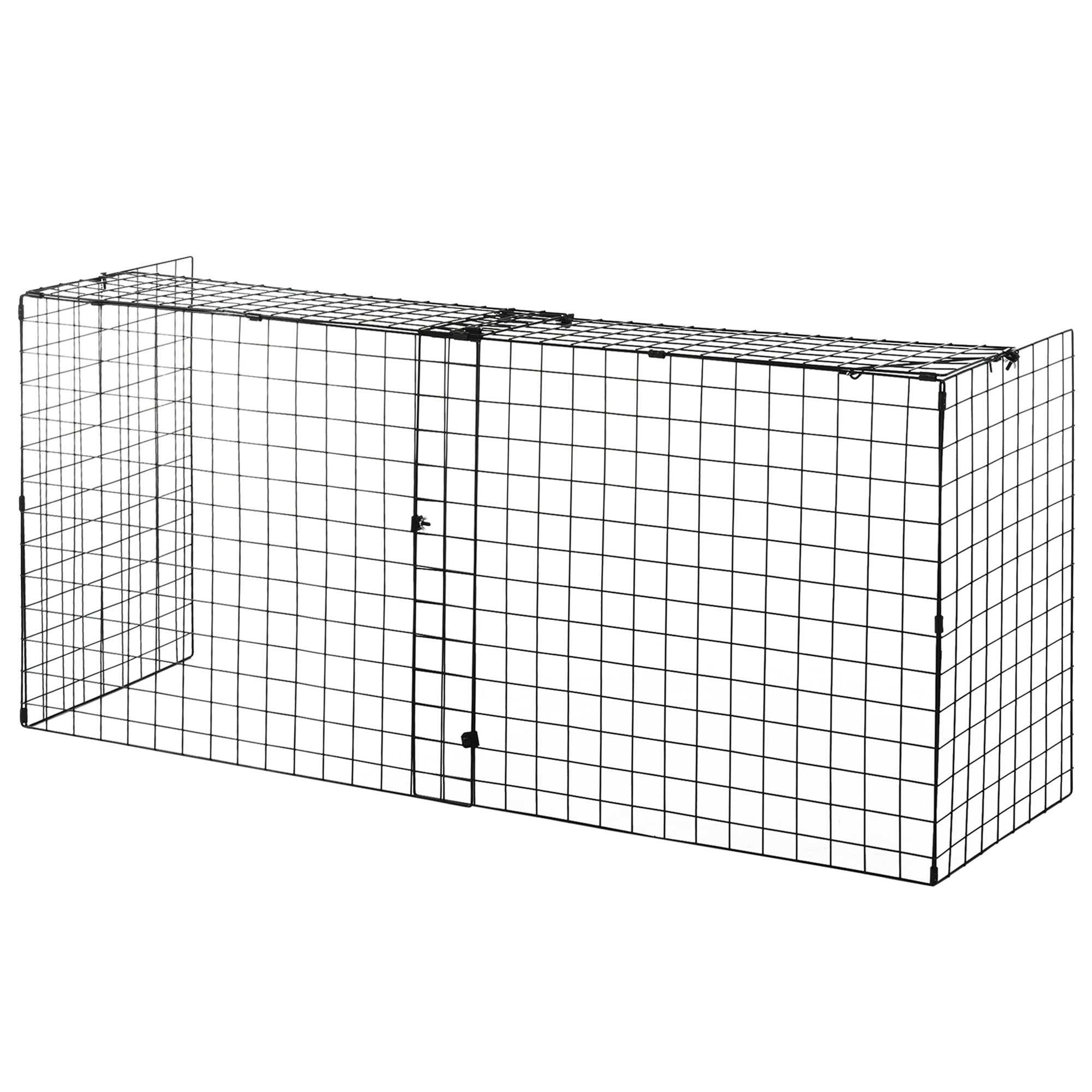 HOMCOM Funken-Schutzgitter für den Kamin mit verstellbarer Länge 81,5-160x44x68 cm – Schwarzes Metallgitter