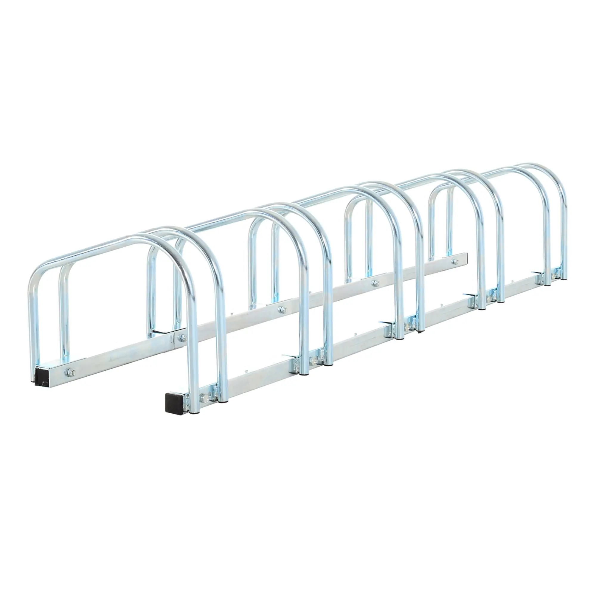 Bike Parking Rack Steel Bicycle Stand for Floor or Wall Parking Indoor and Outdoor 145x33x27 cm Silver