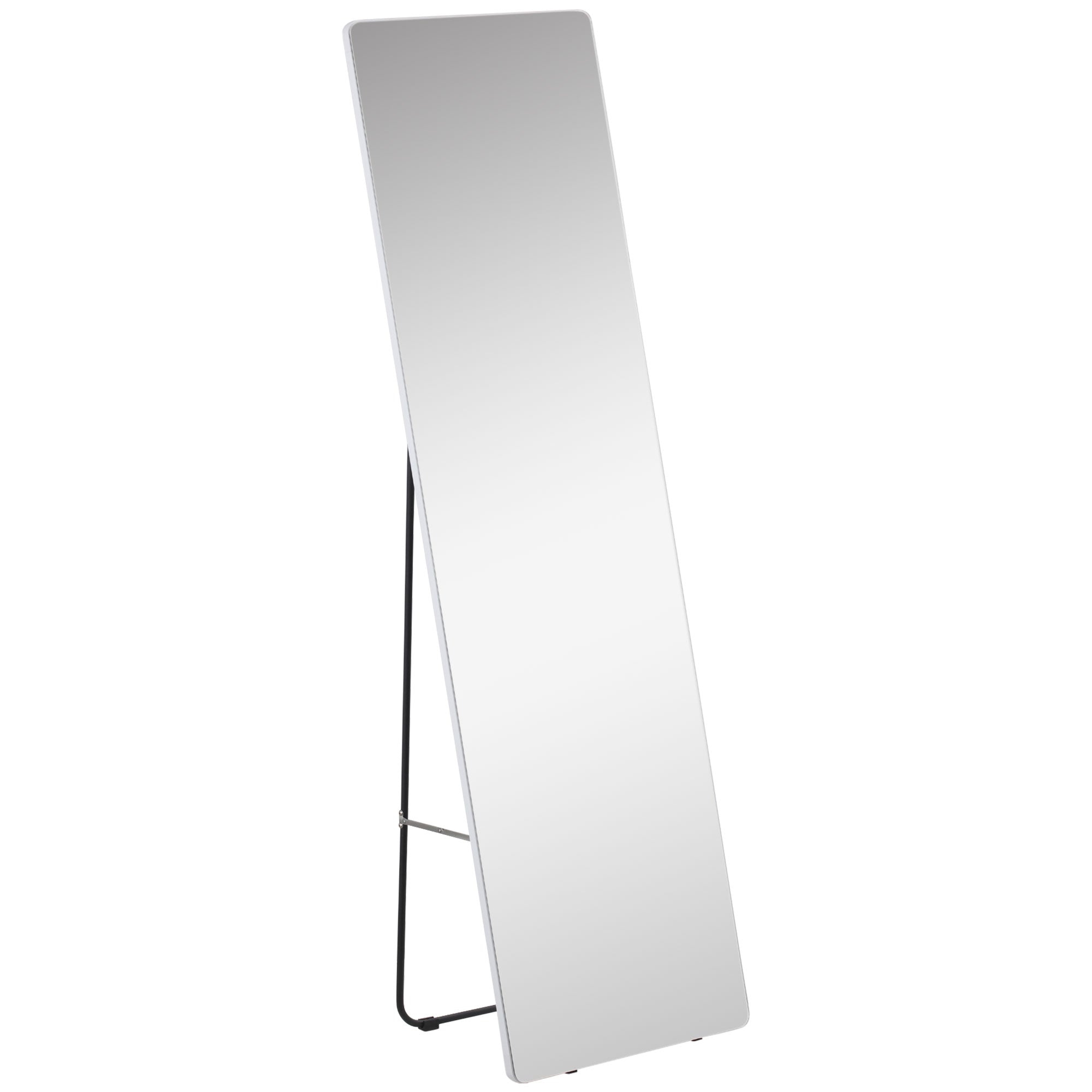 Miroir Plein Mesure HOMCOM, Miroir de Sol 160 x 45 cm avec Cadre en Métal, Grand Miroir Debout pour le Salon, la Chambre, le Dressing, le Couloir, Argent