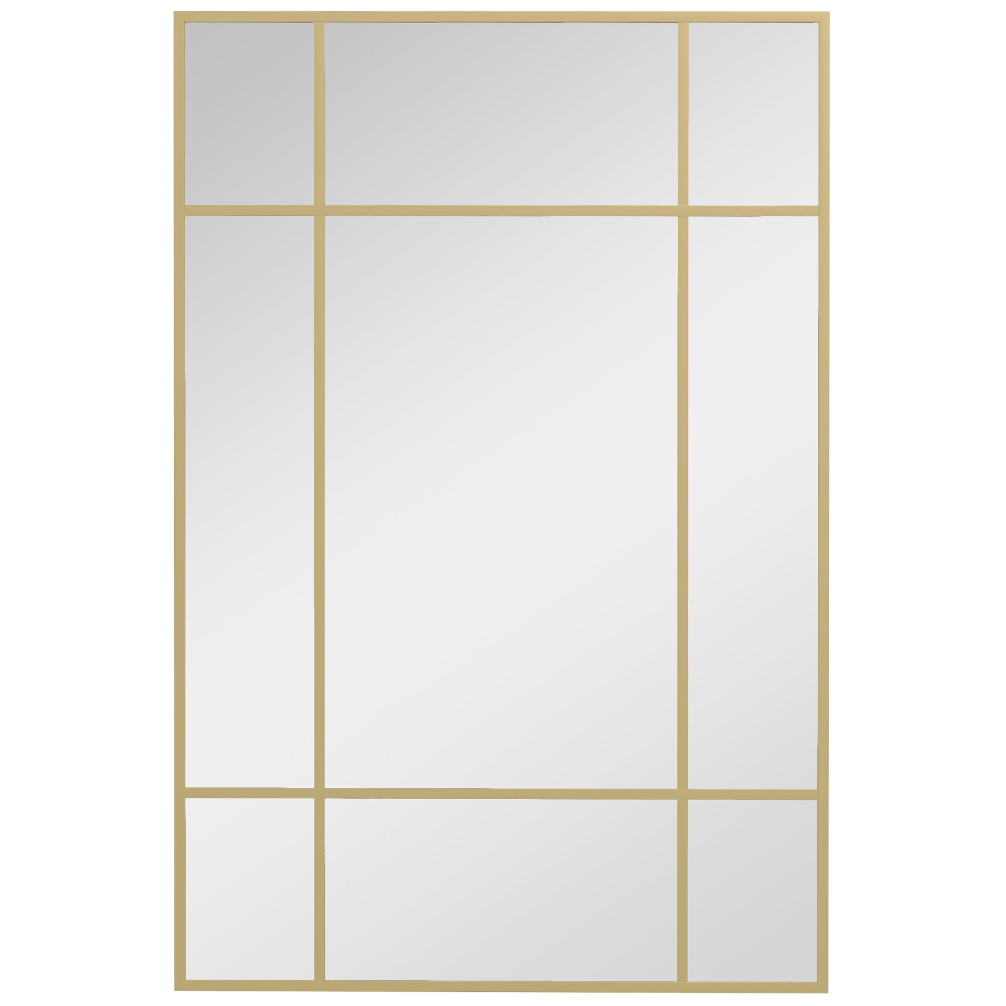 HOMCOM Rechthoekige Wandspiegel 90x60 cm met Metaal Frame Decoratieve Spiegel voor Woonkamer Slaapkamer Hal Goud