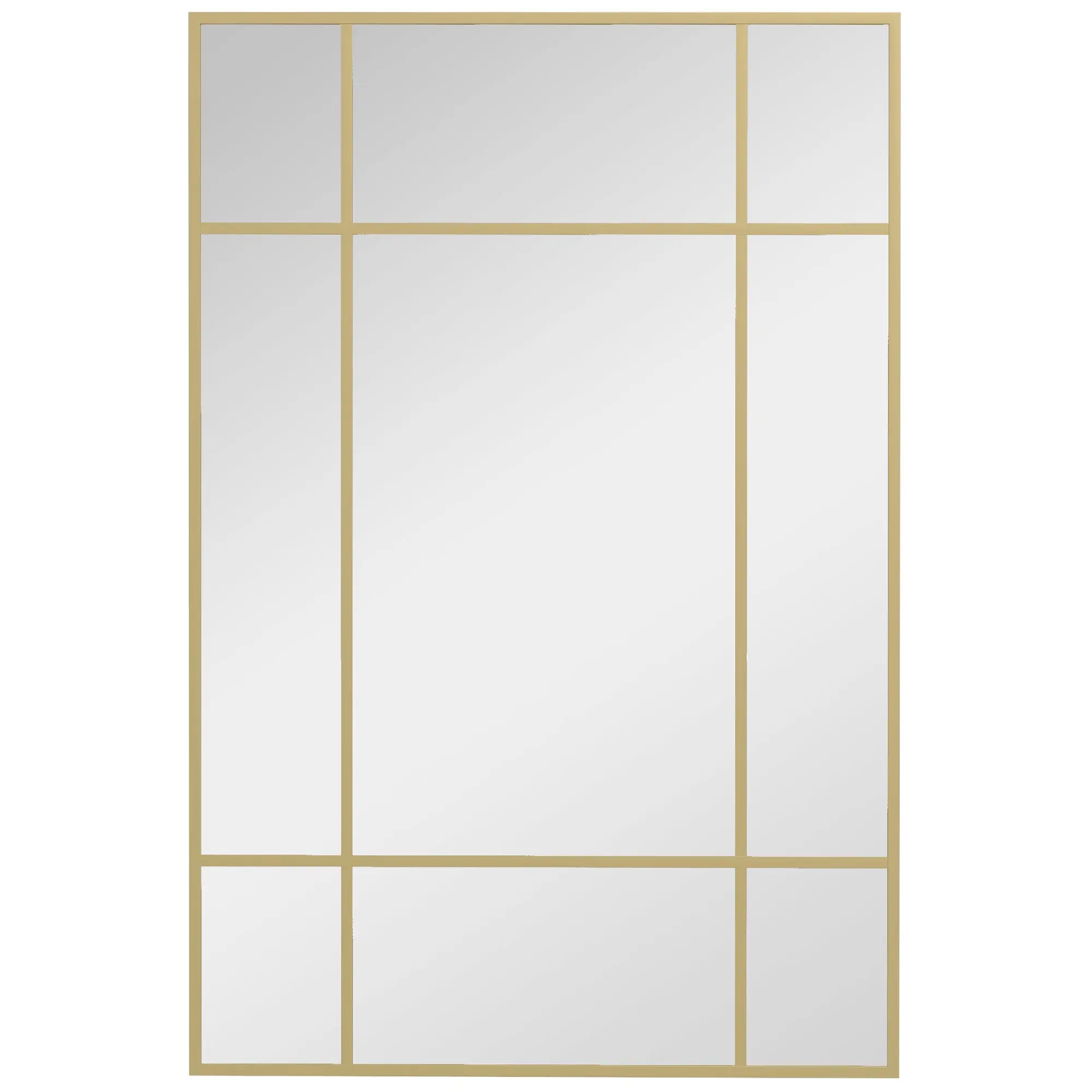 Rectangular Wall Mirror 90x60 cm with Metal Frame Decorative Mirror for Living Room Bedroom Entryway Gold