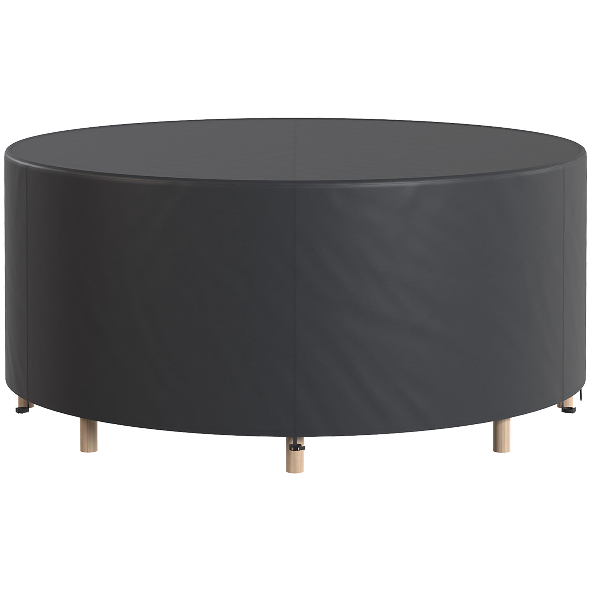 Round Patio Furniture Cover – 420D Waterproof Oxford, UV30+ Protection, Fits Round Tables & Stacked Chairs ?84.3" x 27.6", Black