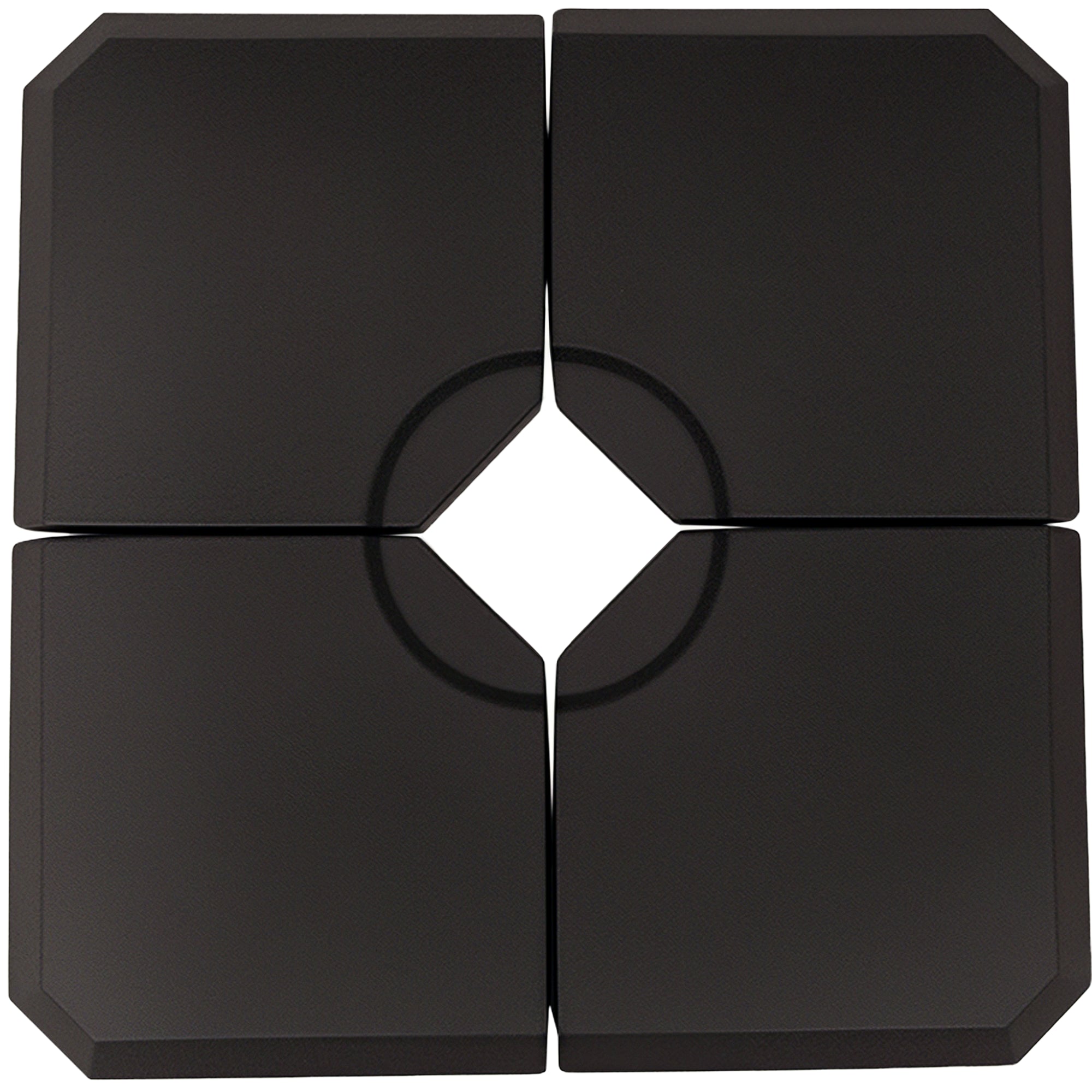 Outsunny Komplekt 4 Kosov Stojala za Senčnik za Teraso ali Vrt, Napolnljivo z 80 kg Vode ali 120 kg Peska, Stabilno 100x100x9,5 cm Črno