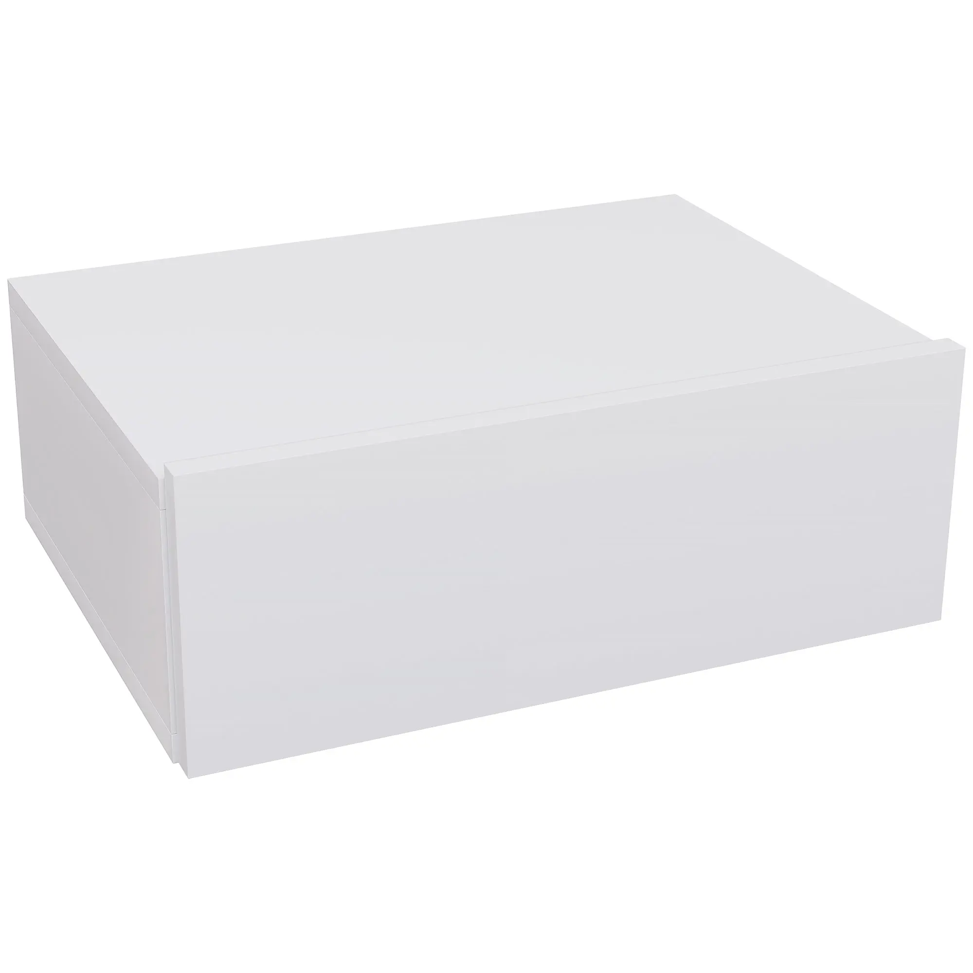 Suspended Bedside Table with Drawer, Bedroom Bedside Table in Chipboard, Modern Style, 40x30x15 cm, White