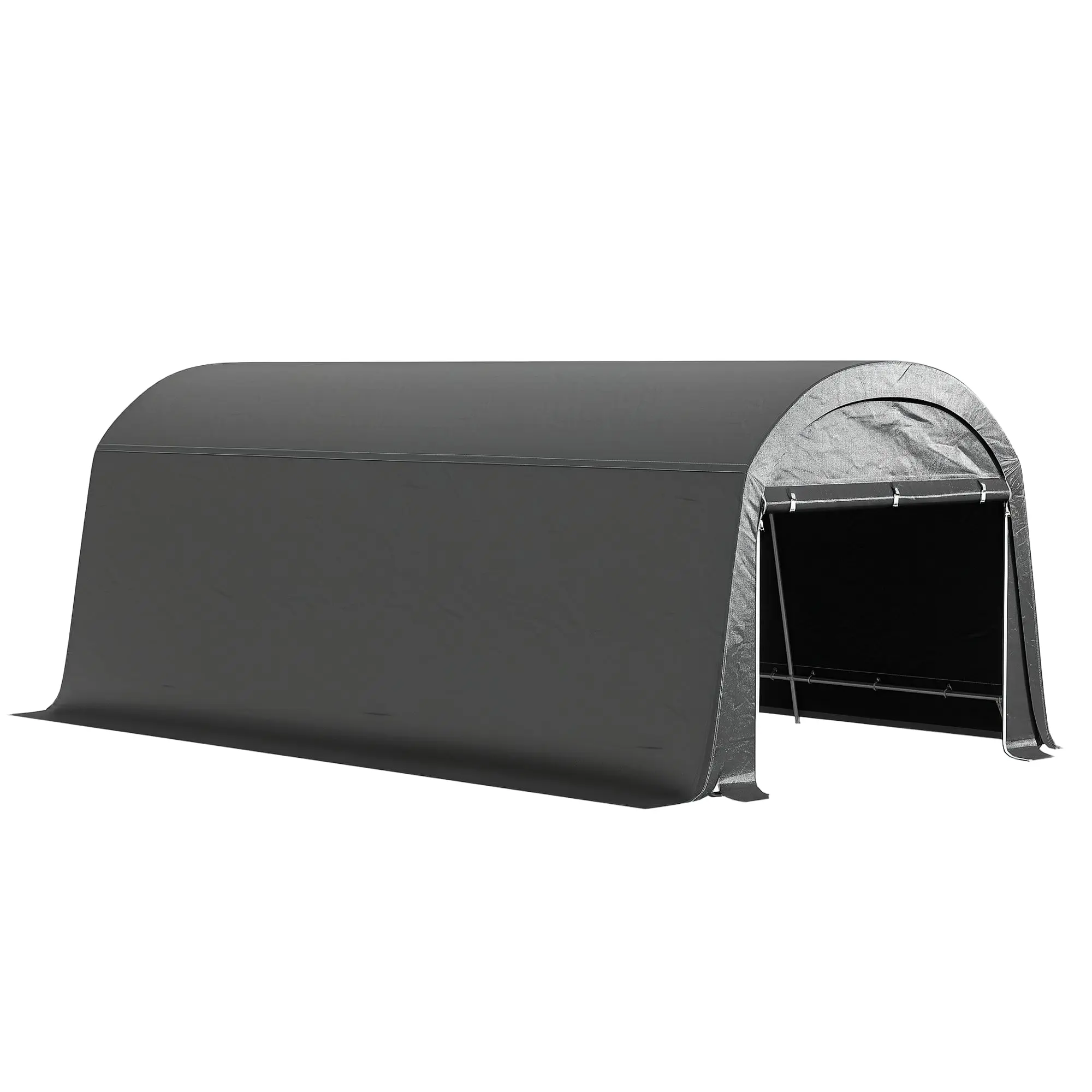 Bike Storage Shed, Waterproof Equipment Tent with Door, Anti-Dust Bike Cover, Shelter, Foil Storage Shed Bike Shed Garage for Garden 300x600x230 cm, Dark Gray