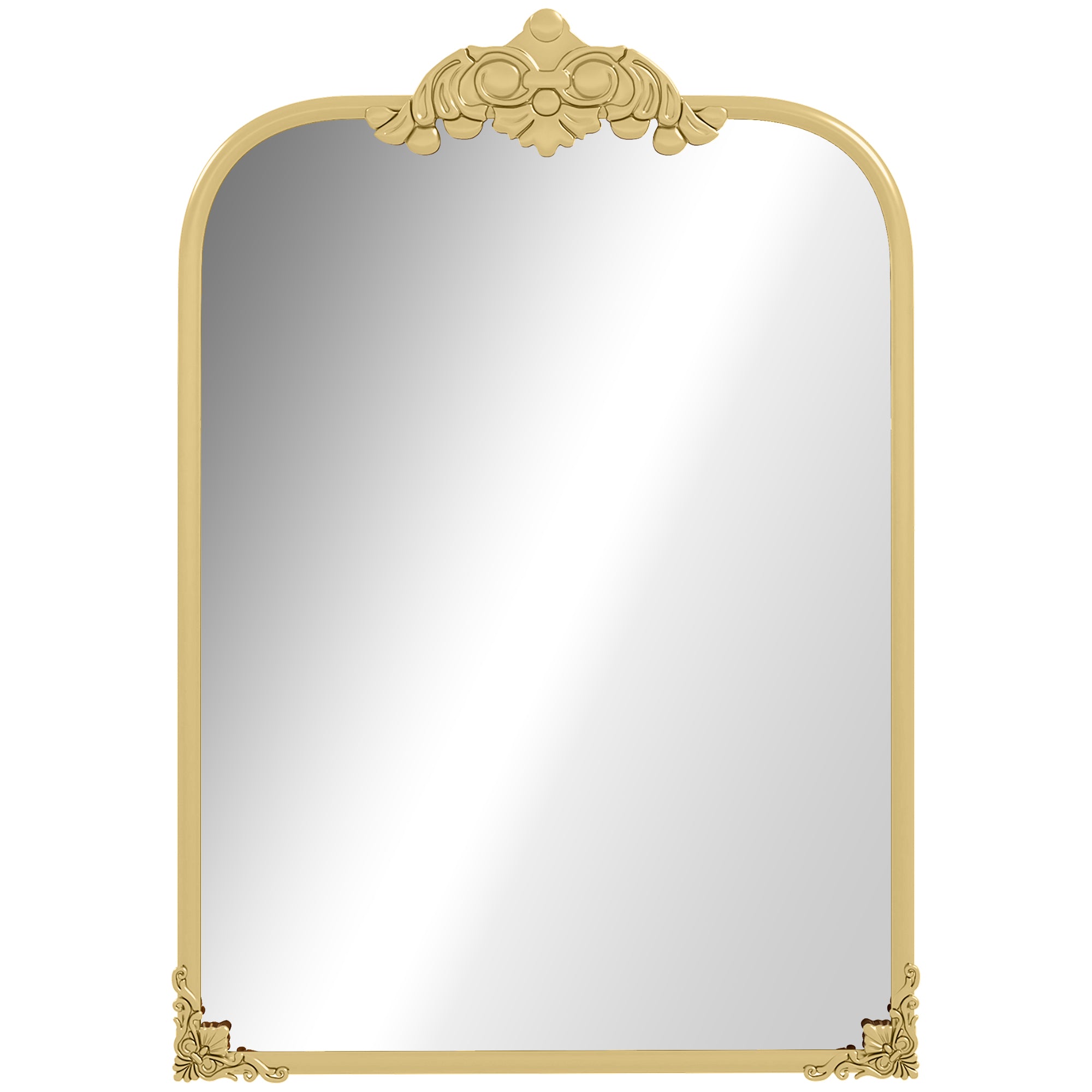 Wall Mirror 60 x 87cm Mirror with Metal Frame Decorative Hanging Mirror Bathroom Mirror for Bedroom Bathroom Living Room Gold