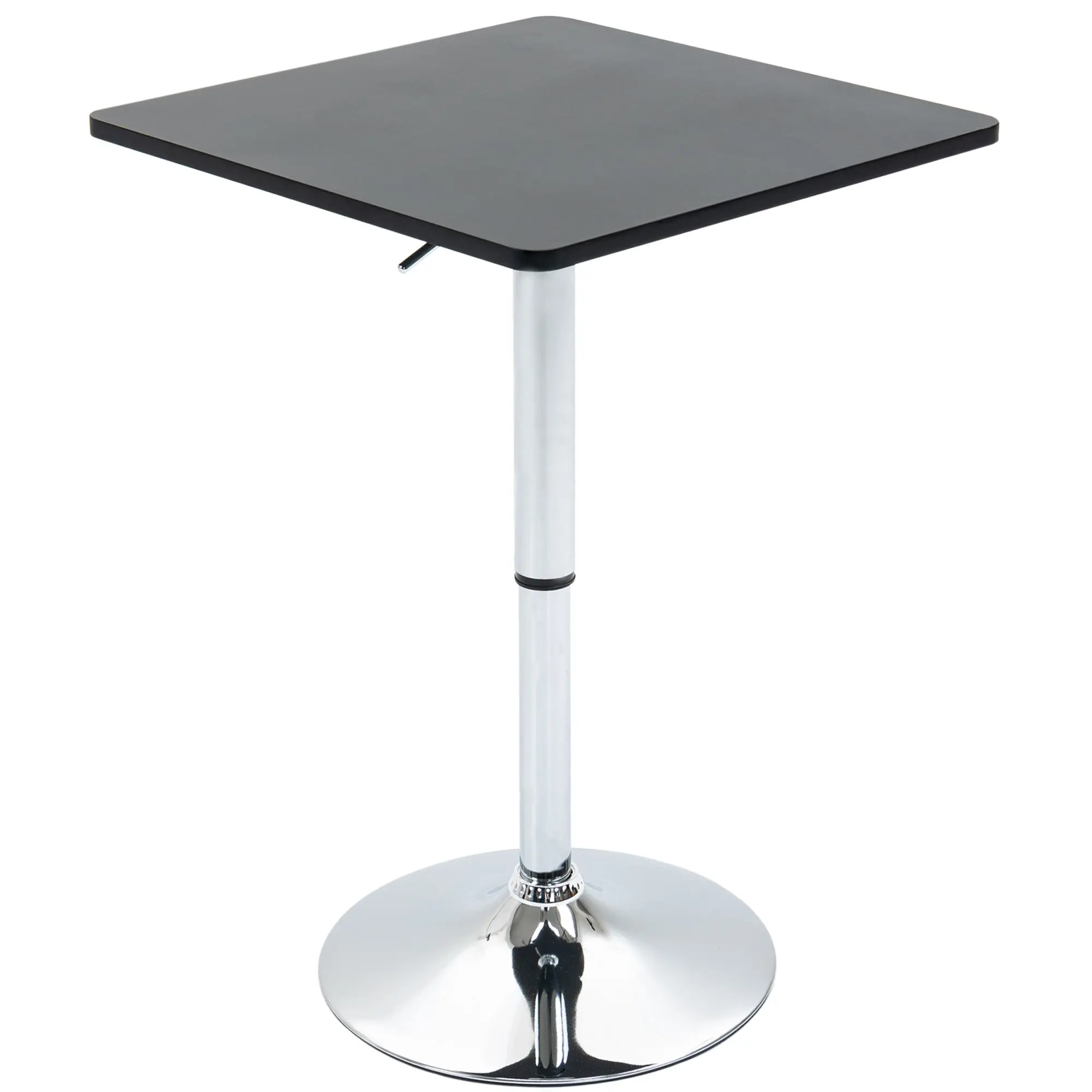 Height-Adjustable Bar Table with Rotating Tabletop, Non-Slip Kitchen Table for Living Room, Dining Room, Black, 60 x 60 x 69-93 cm