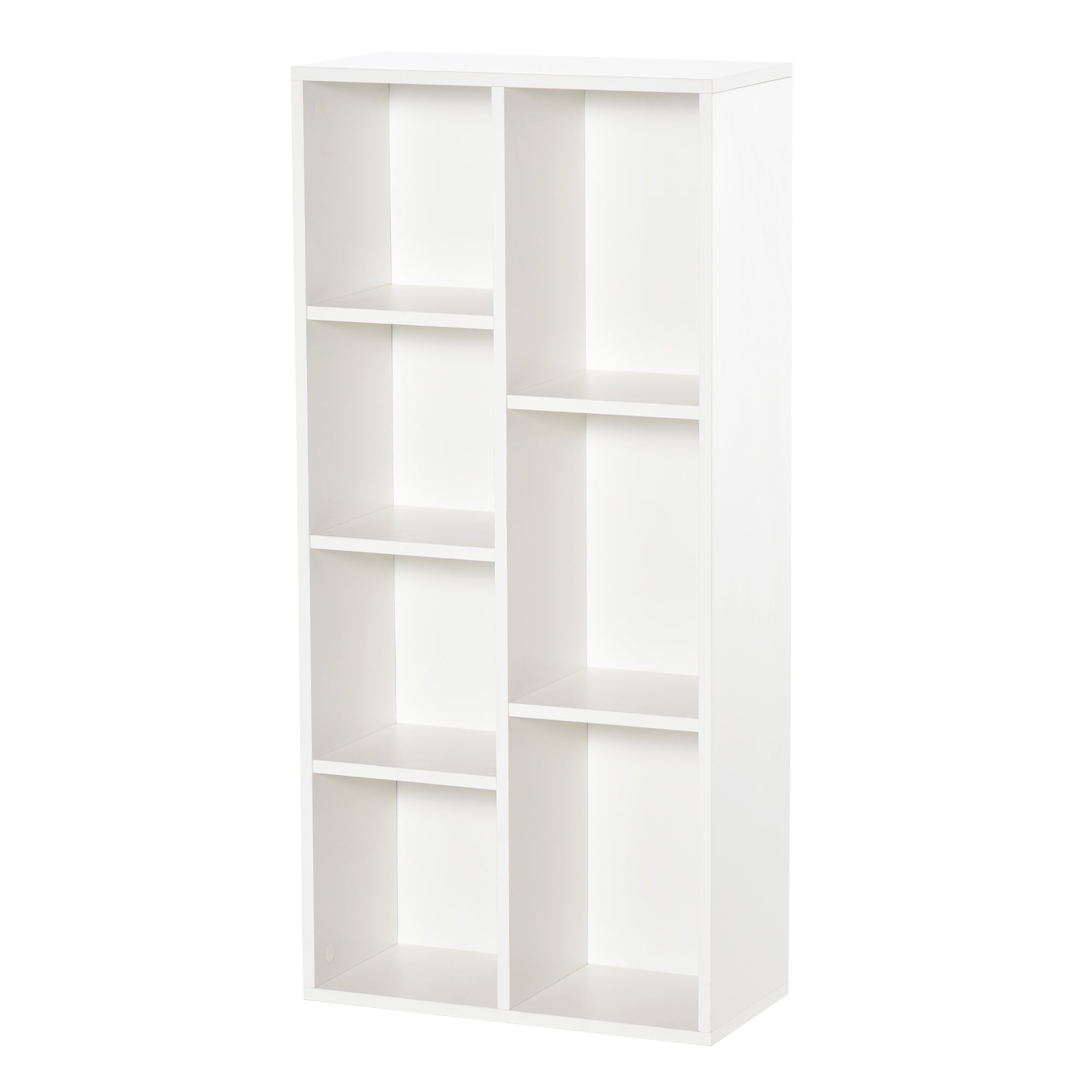Bibliothèque HOMCOM en bois avec 7 compartiments de rangement pour plantes et dossiers - 50x24x106 cm - Blanc