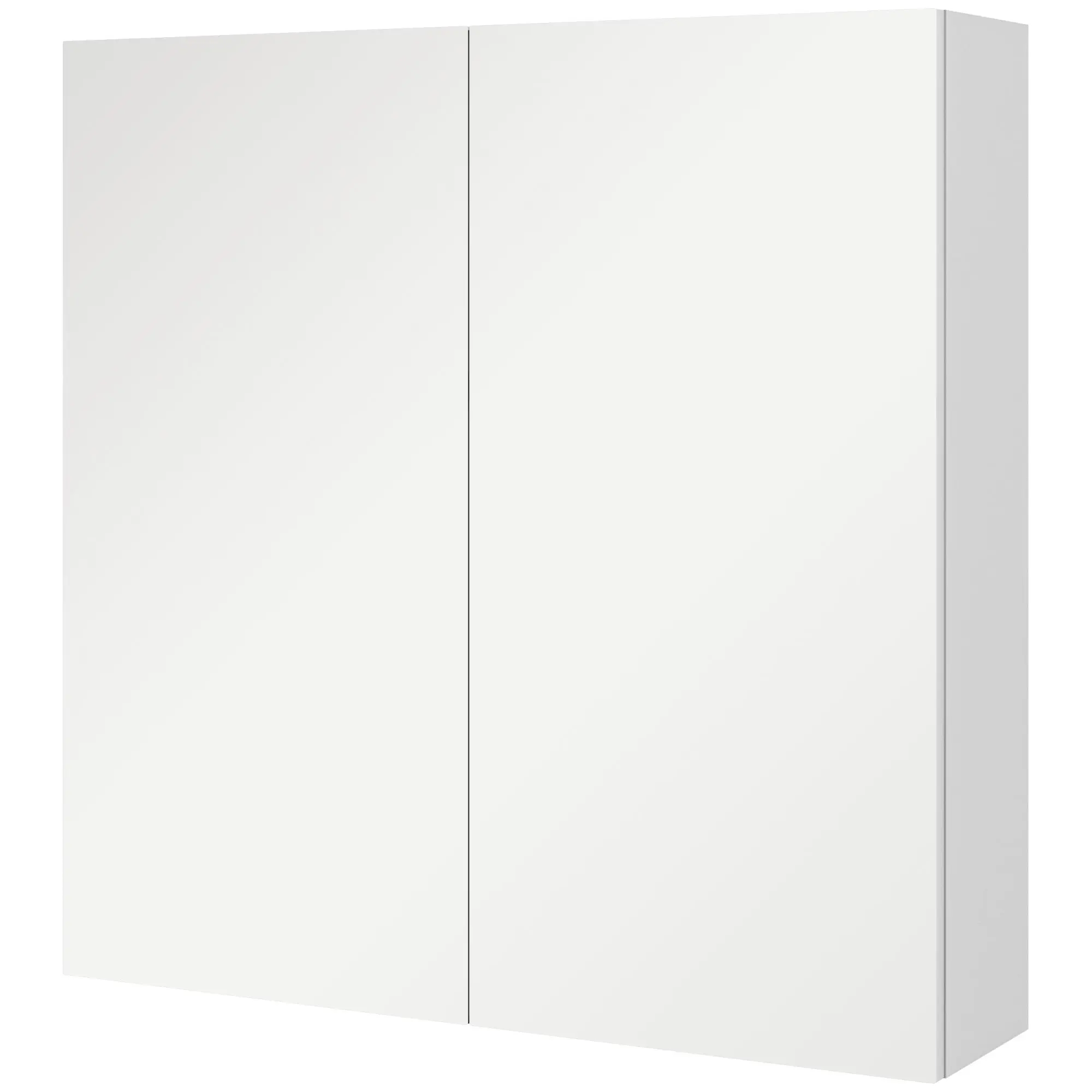 Wall-mounted bathroom cabinet, storage cupboard, 3 levels, adjustable shelf, 2 doors and mirrors, suspended cabinet, 60 x 15 x 60 cm, white