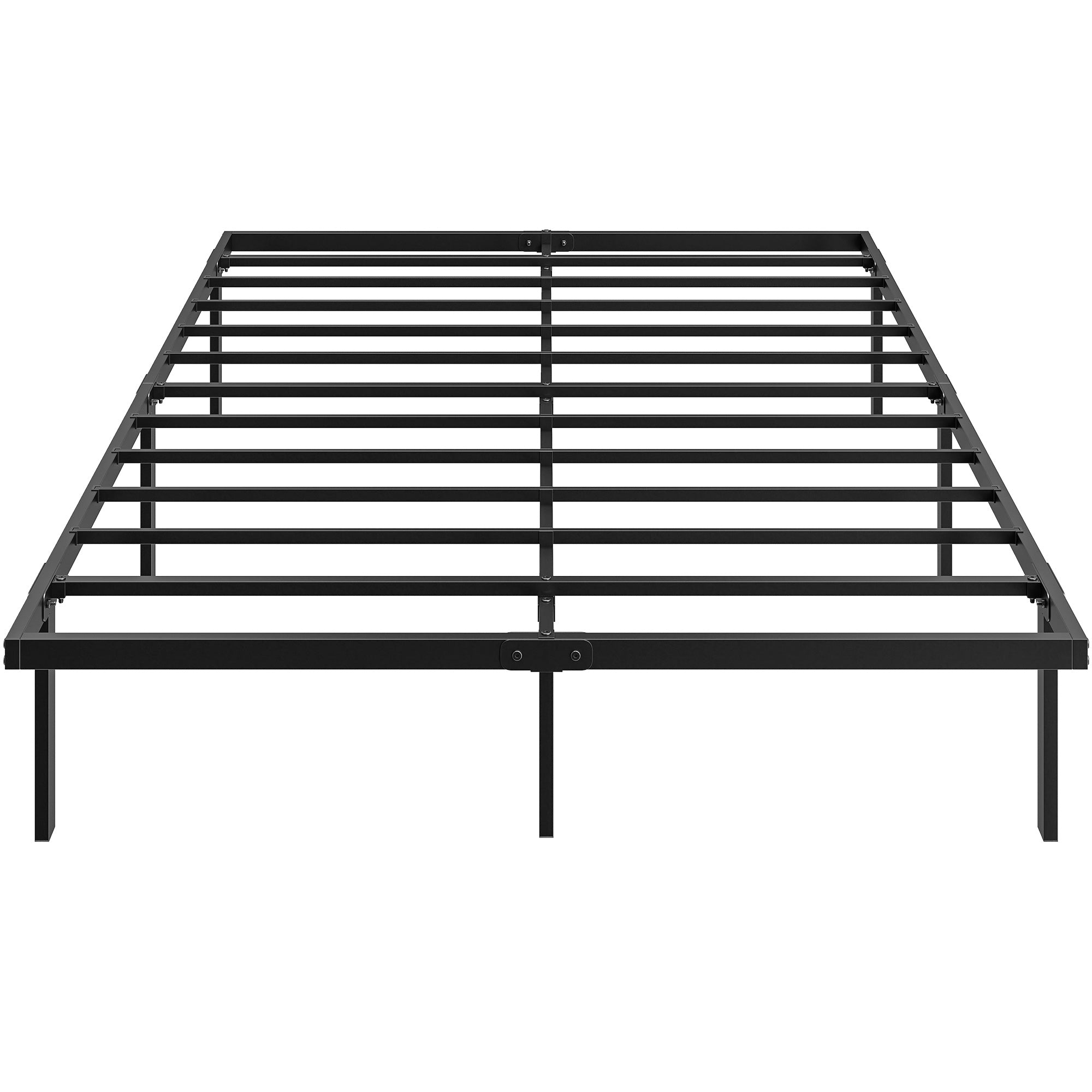 HOMCOM Metall-Bettrahmen mit Unterbett-Aufbewahrung, 35,5 cm Höhe, geräuscharmes Lattenrost — Kein Boxspring erforderlich, einfache Montage — 140 x 200 cm, Schwarz