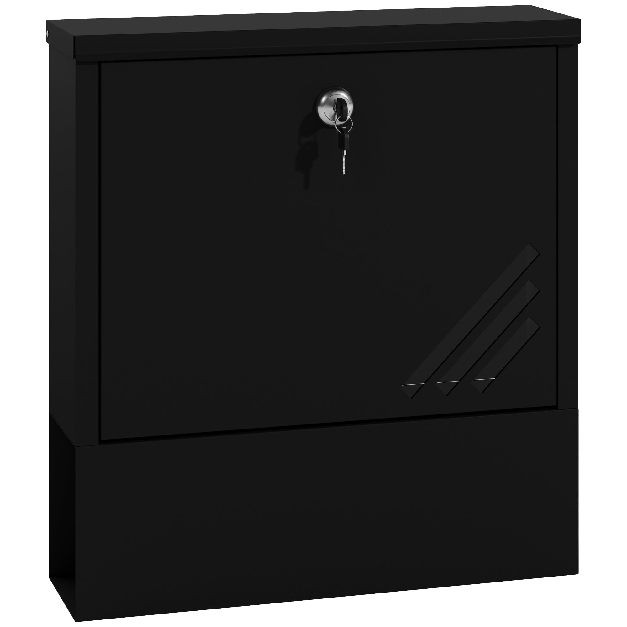 HOMCOM seinakinnitusega postkast lukuga, kaane ja vasktuumaga, metallpostkast, välitingimustes, tumehall, 30 x 8,5 x 32,5 cm