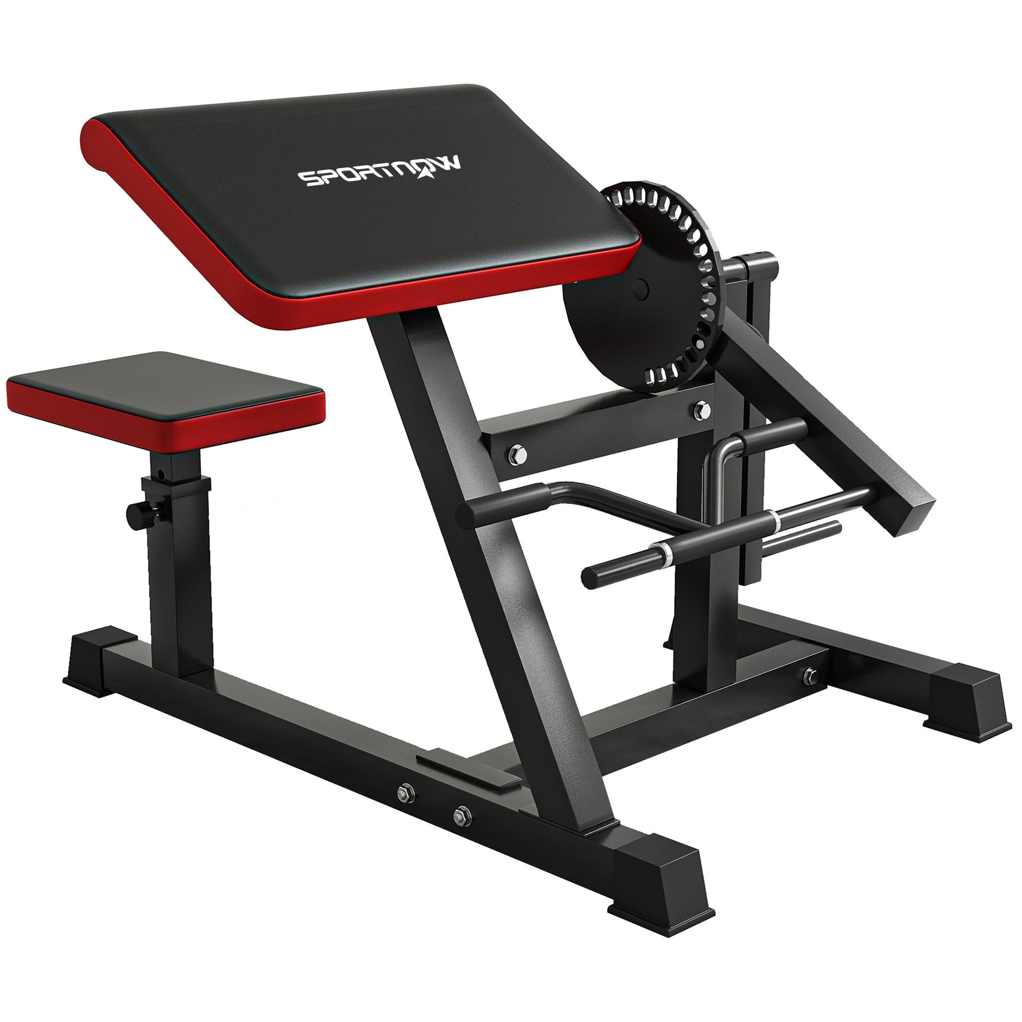 SPORTNOW Biceps / Triceps Curl Maschinn Curl Bänk mat 5-Positiounen justéierbare Sëtz Exercís Equipment Fitness Maschinn Scott Bänk Arm Trainer fir d'Haus, Schwaarz
