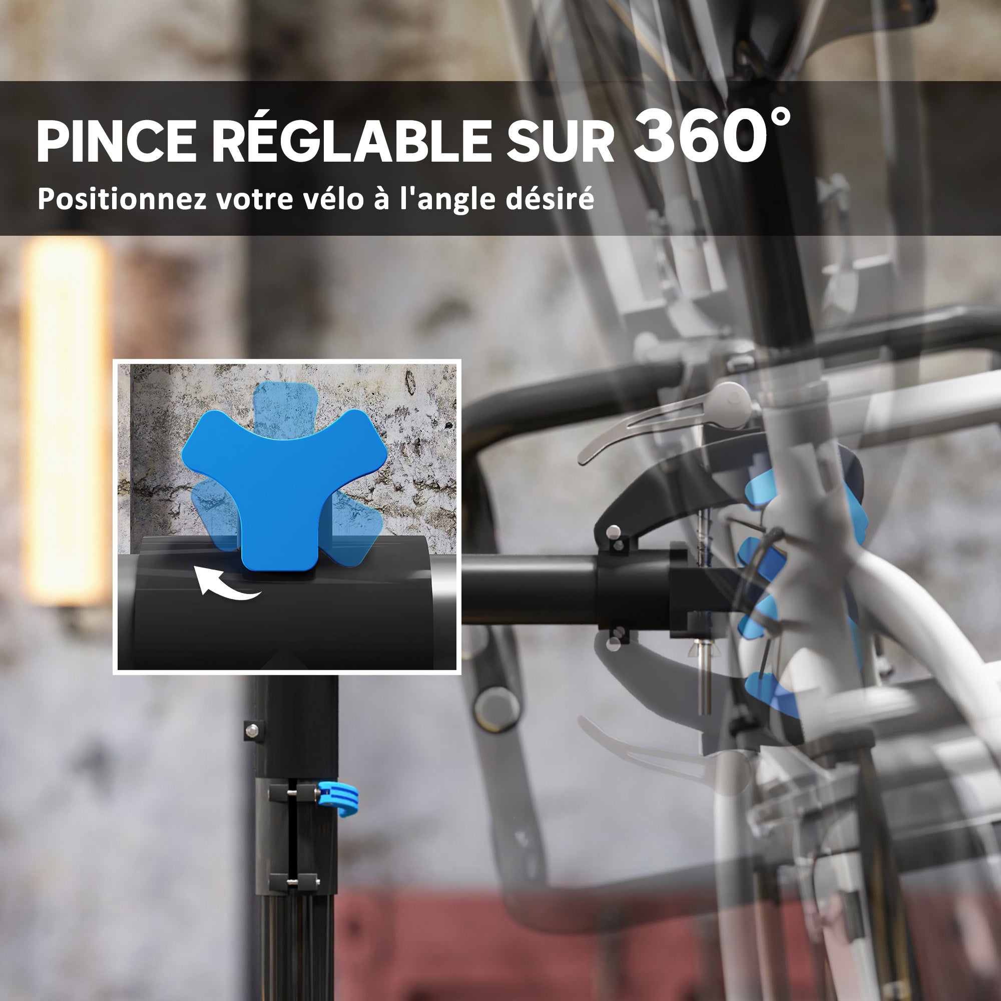 HOMCOM Fahrrad Reparaturständer, höhenverstellbar, werkstattständer, wand- oder bodenmontiert, max. Belastung 25 kg, Wartungsreparaturmontage für MTB, Rennrad, schwarz