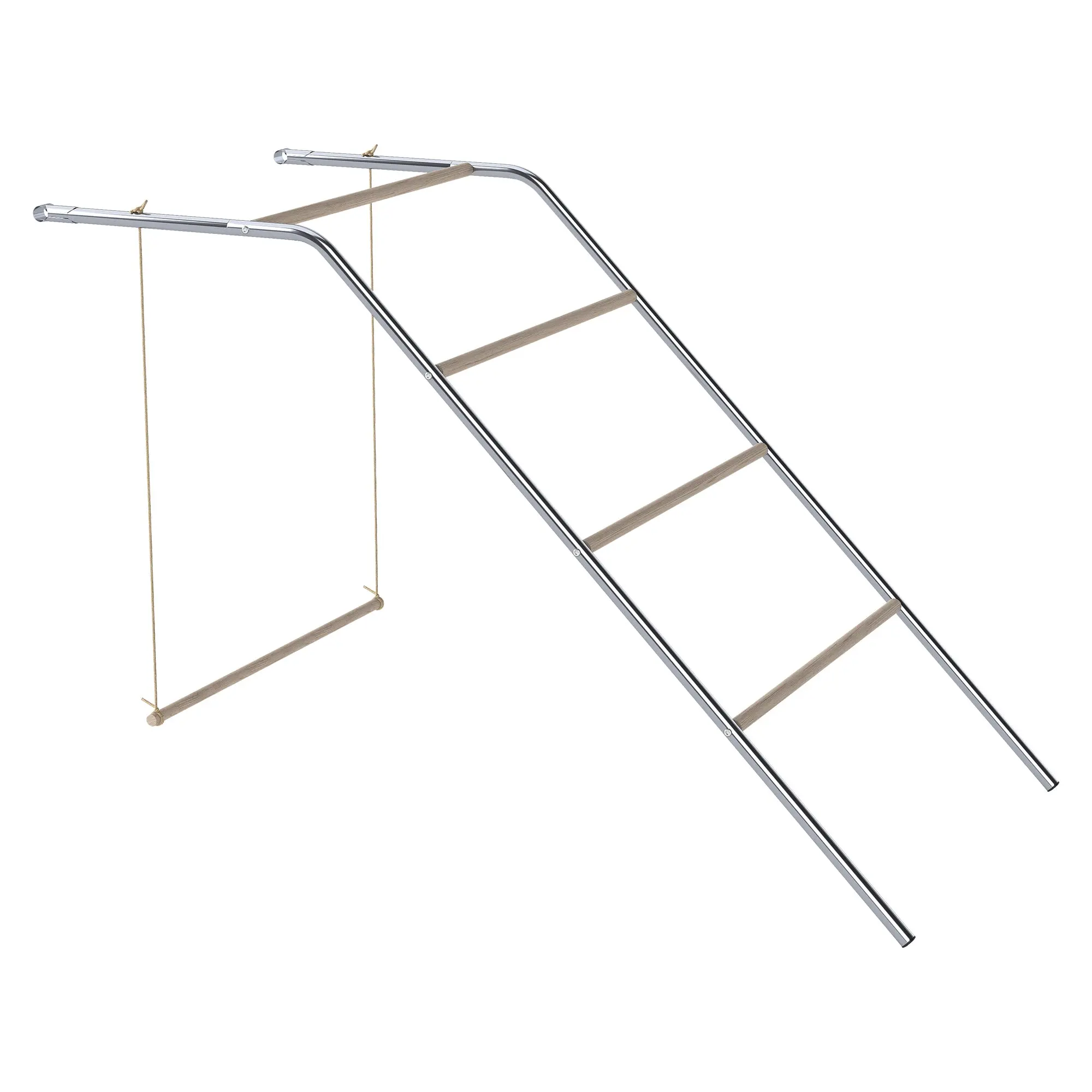 Wooden Chicken Play Park with Perches, Adjustable Swing & Climbing Frame for 4–6 Hens, Silver