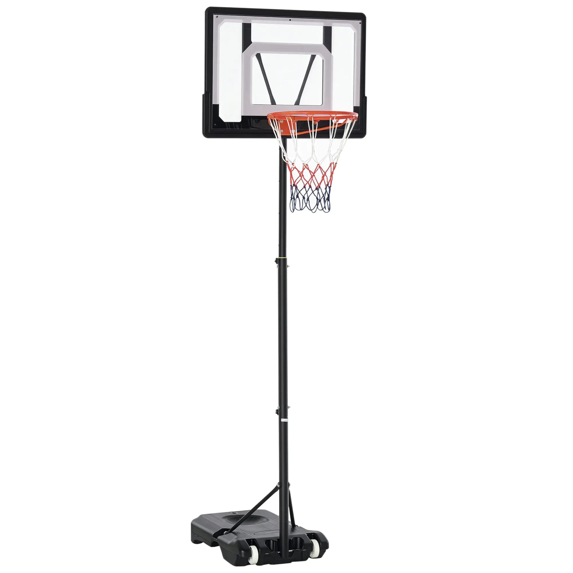 Basketball Stand with Wheels 83x55cm Backboard, Portable Basketball Hoop with Stand, adjustable Hoop Height 156 to 210 cm, Basketball System for Kids Teenagers, for Outdoor Use