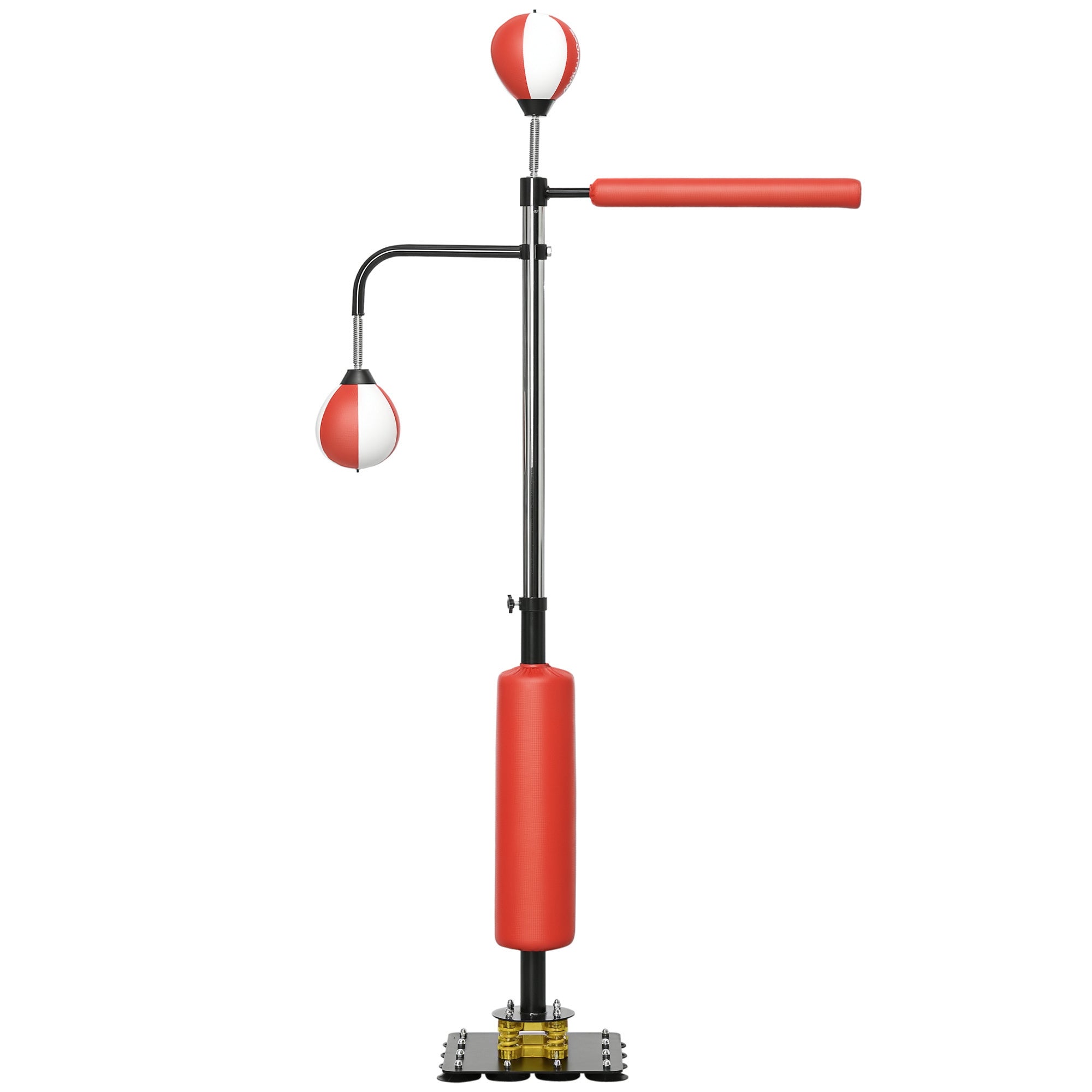 SPORTNOW Freestanding Punching Bag 140-205cm Inflatable Stand Punching Bag with Pump, Suction Cup 2 Reflex Balls Punching Ball Set Adjustable Height Kickboxing Bag Boxing Trainer for Adults Teenagers Strength Training