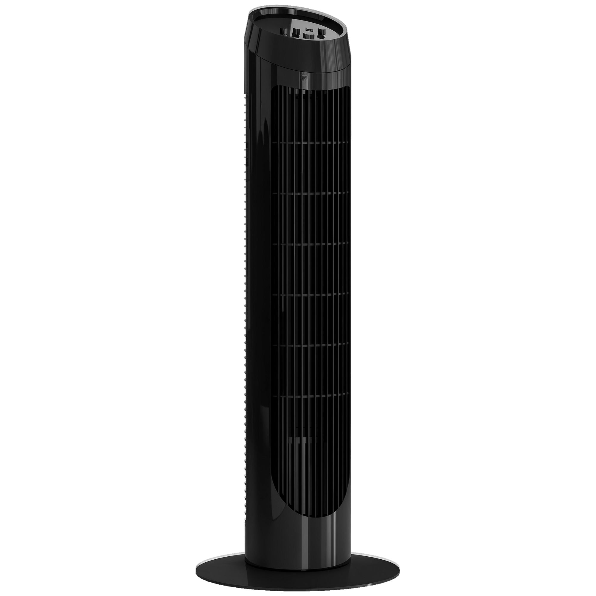 HOMCOM 45W Tornituuletin Hiljainen Pystytuuletin 3 Nopeudella ja 70° Heilahtamalla Olohuoneeseen, Makuuhuoneeseen tai Toimistoon Ø27x75 cm Musta