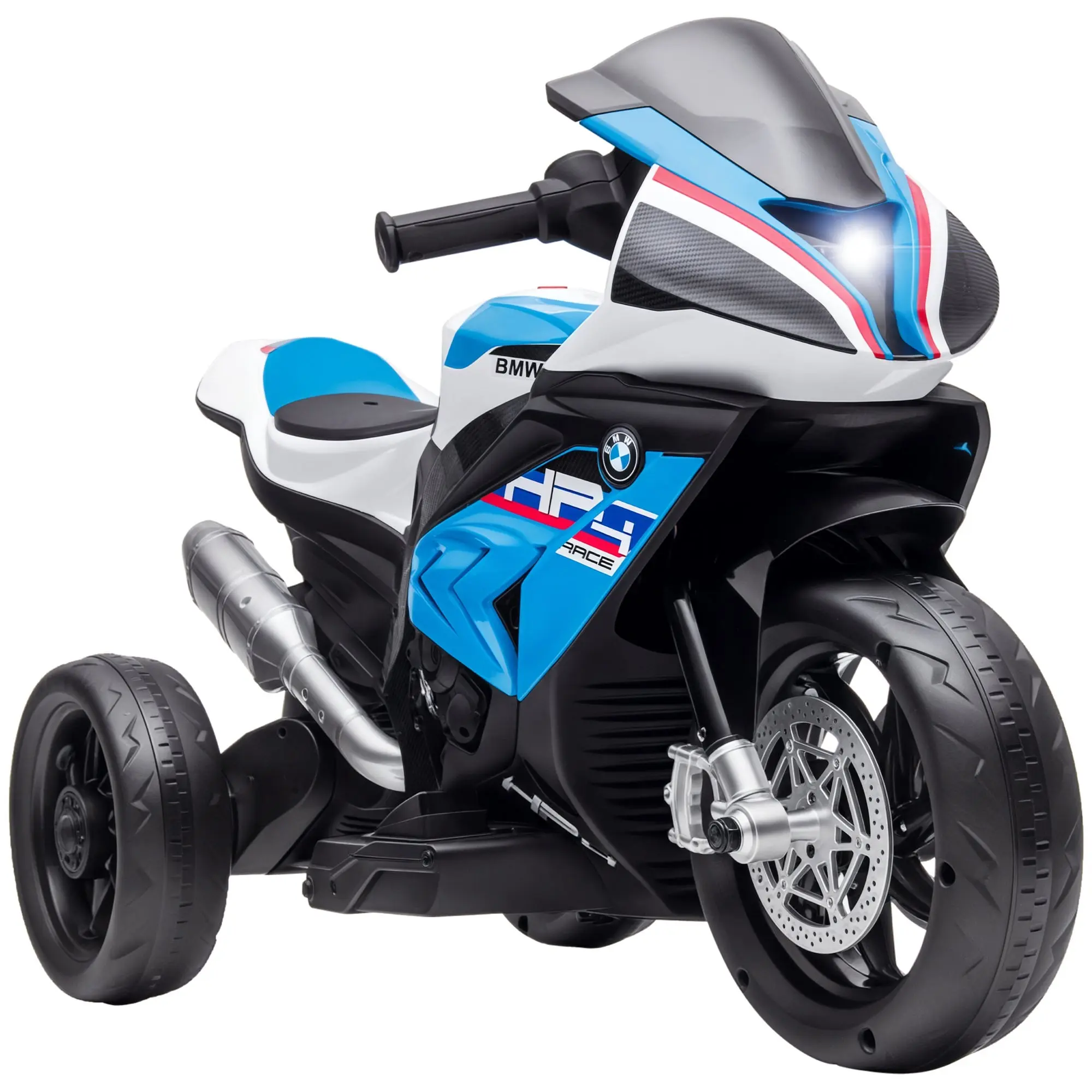 Kids Electric Motorcycle Children's Motorbike 6V Electric Vehicle Electric Tricycle Kids Vehicle with 3 Music Modes 2.5km/h Electric Motorcycle for Children from 18 Months PP Metal Blue 82.5 x 42 x 54 cm