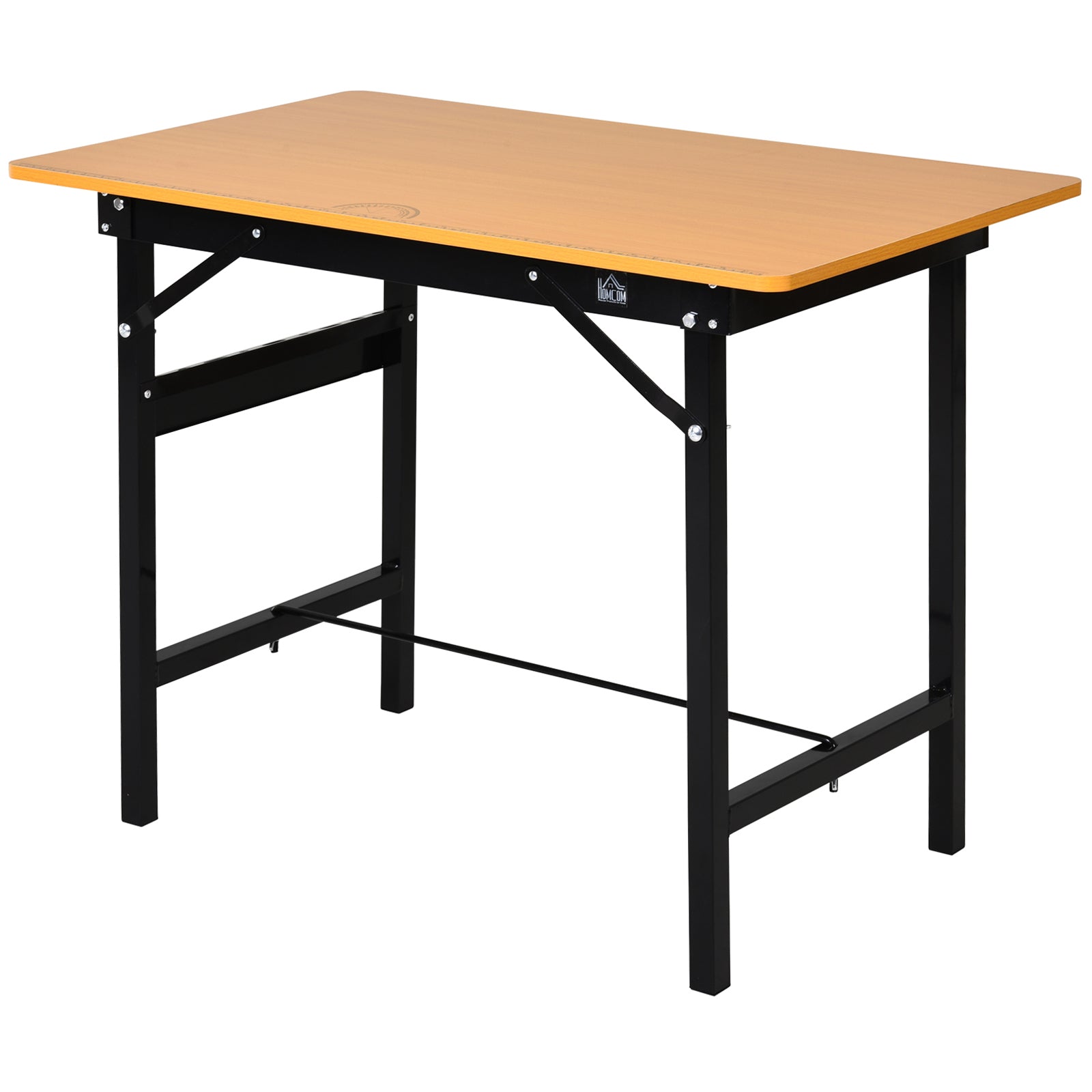 HOMCOM Klappwerkbank Klapptisch mit Lineal Tragkraft 100 kg 100x60x75,5 cm Natur und Schwarz