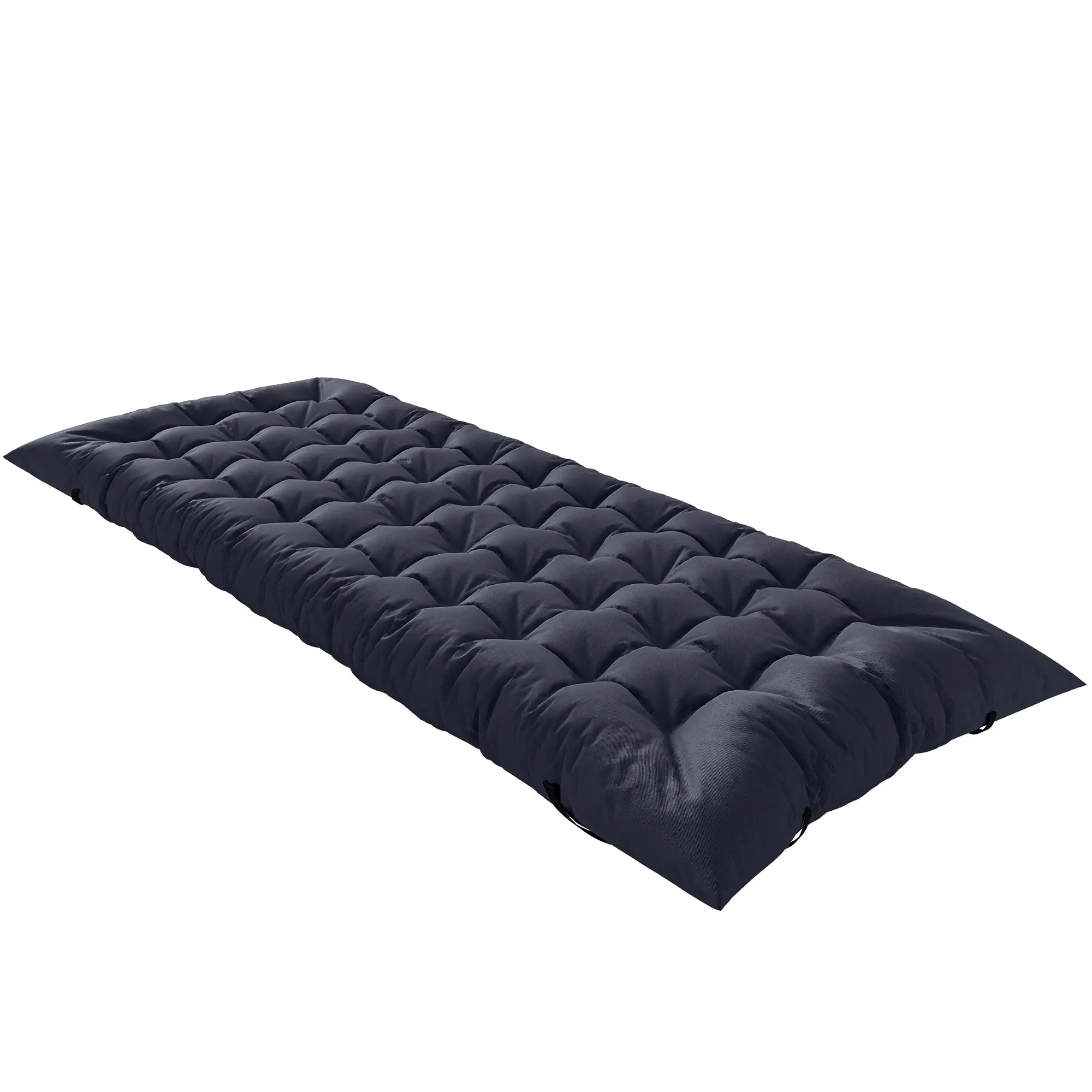 Foldable Camping Mat - 8 cm Thick Portable Mattress with Corner Straps, Non-Slip, Dark Gray