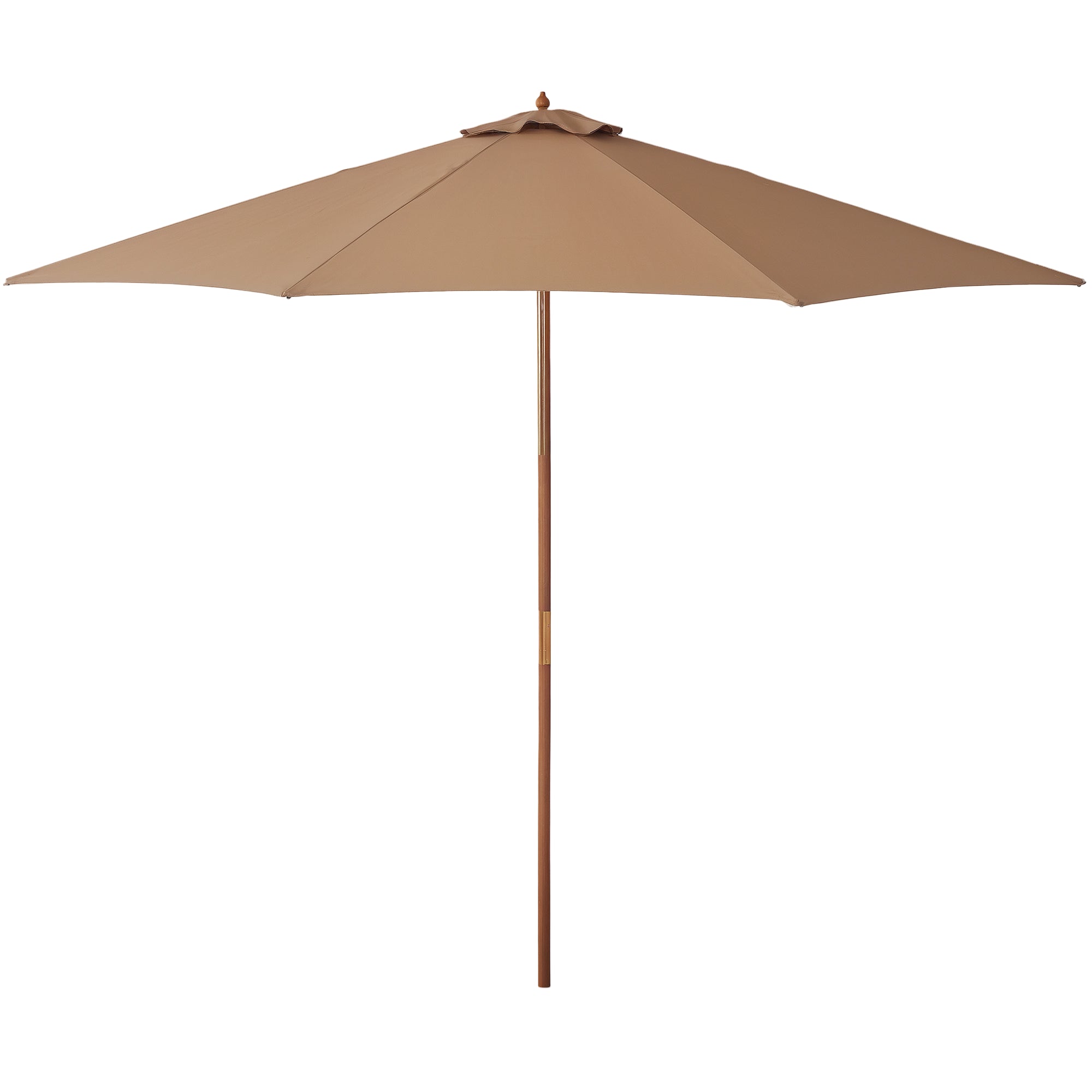 Outsunny Saules Saules Vājš Ø 300 cm, Saules Vājš ar UV aizsardzību Balkona Saules Vājš izgatavots no Koka Pludmales Saules Vājš Stabils Tirgus Saules Vājš aizsardzībai Pludmalē Terasē Dārzā, Khaki
