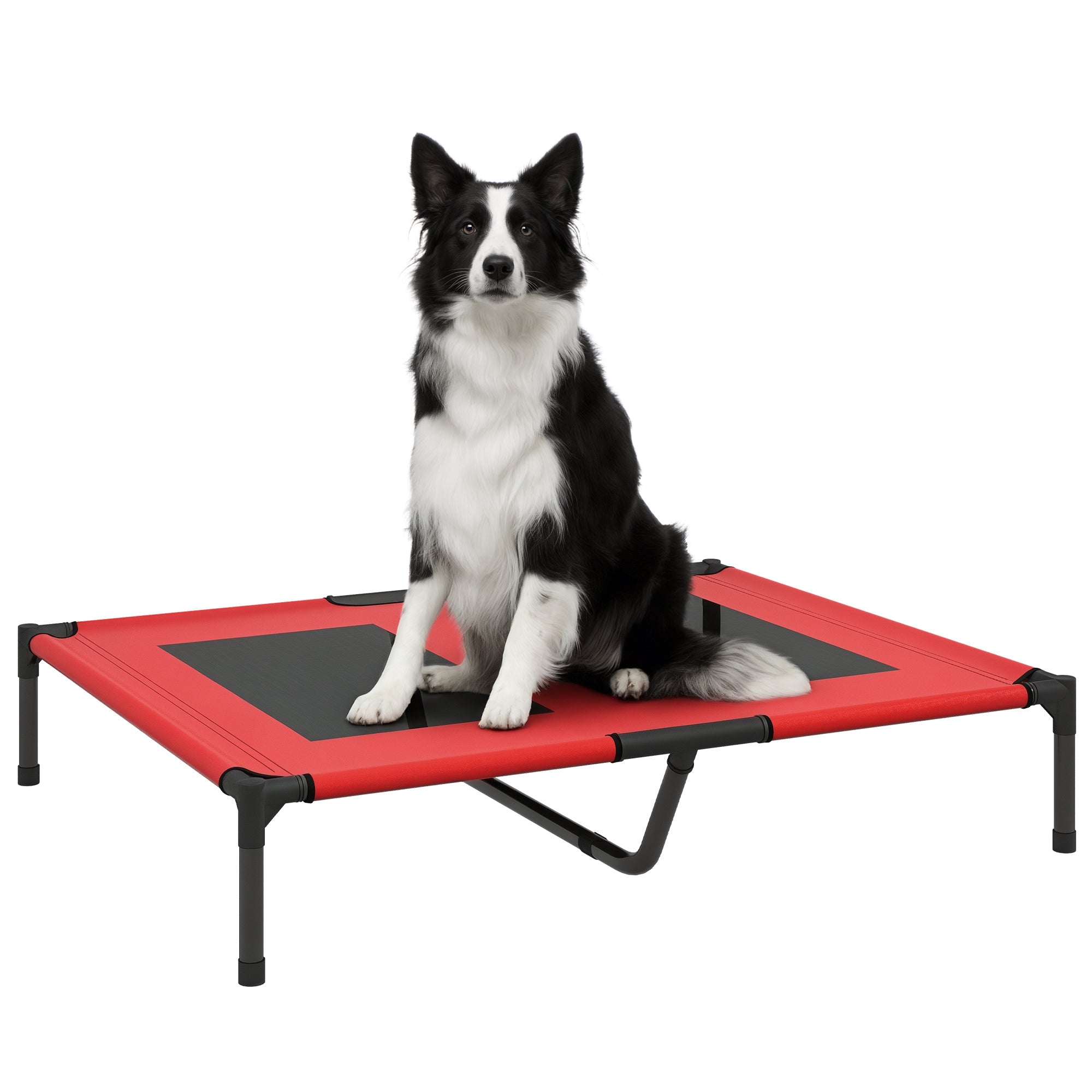 PawHut Hondenbed Buiten Slapenplaats Hond Sofa Huisdier Bed Kat Bed Koffie-Rood 92 x 76 x 18 cm