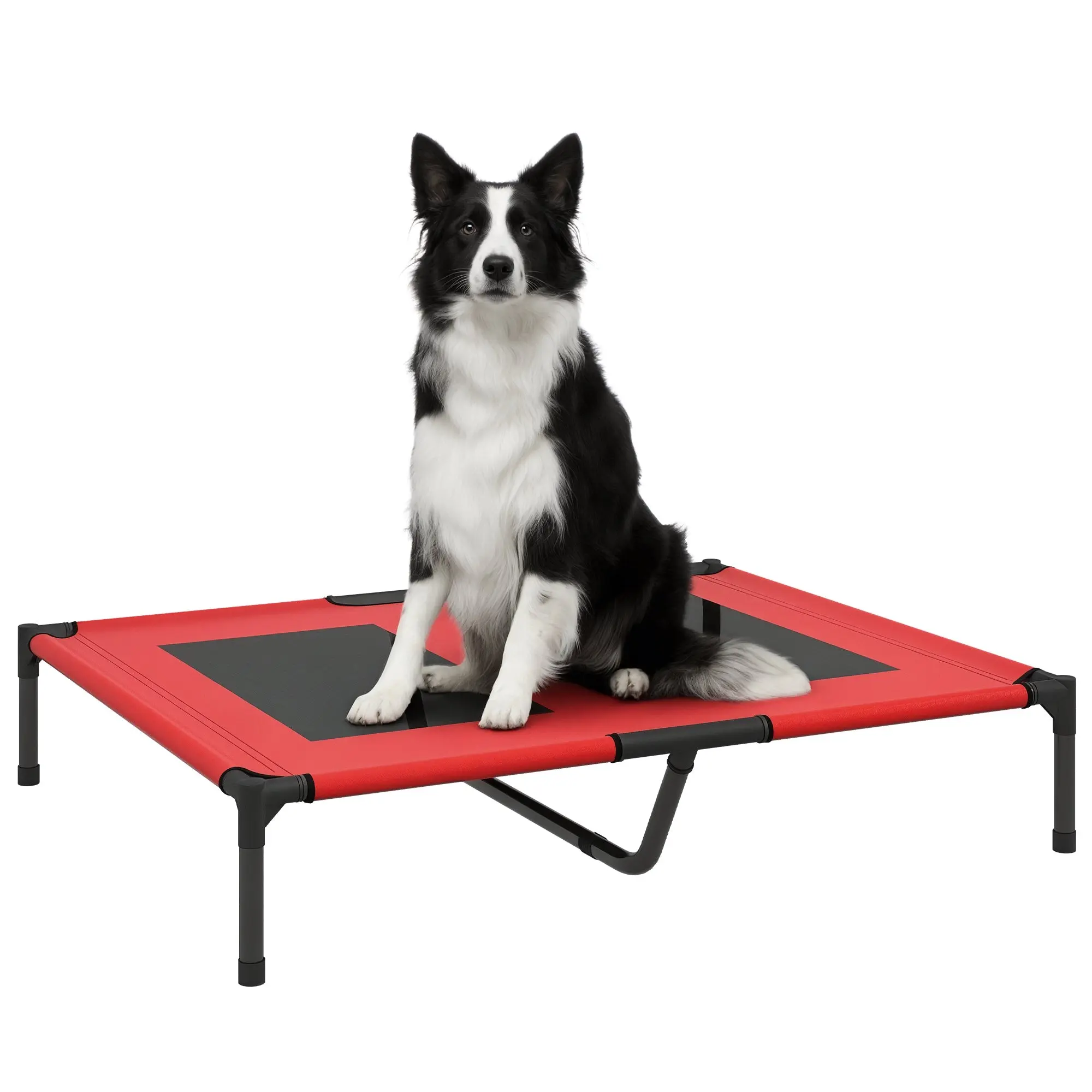 Dog Cot Outdoor Sleeping Place Dog Bed Dog Sofa Pet Bed Cat Bed Coffee-Red 92 x 76 x 18 cm