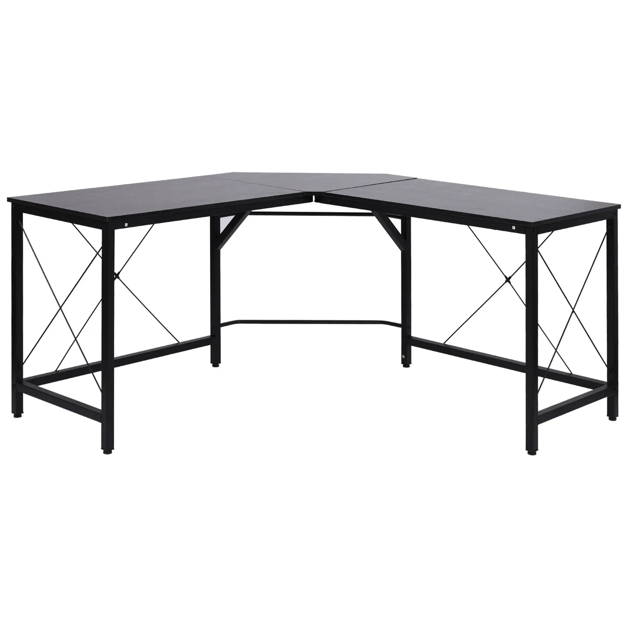 Computer Desk Corner Desk L-Shape Corner Desk MDF Black 150 x 150 x 76 cm