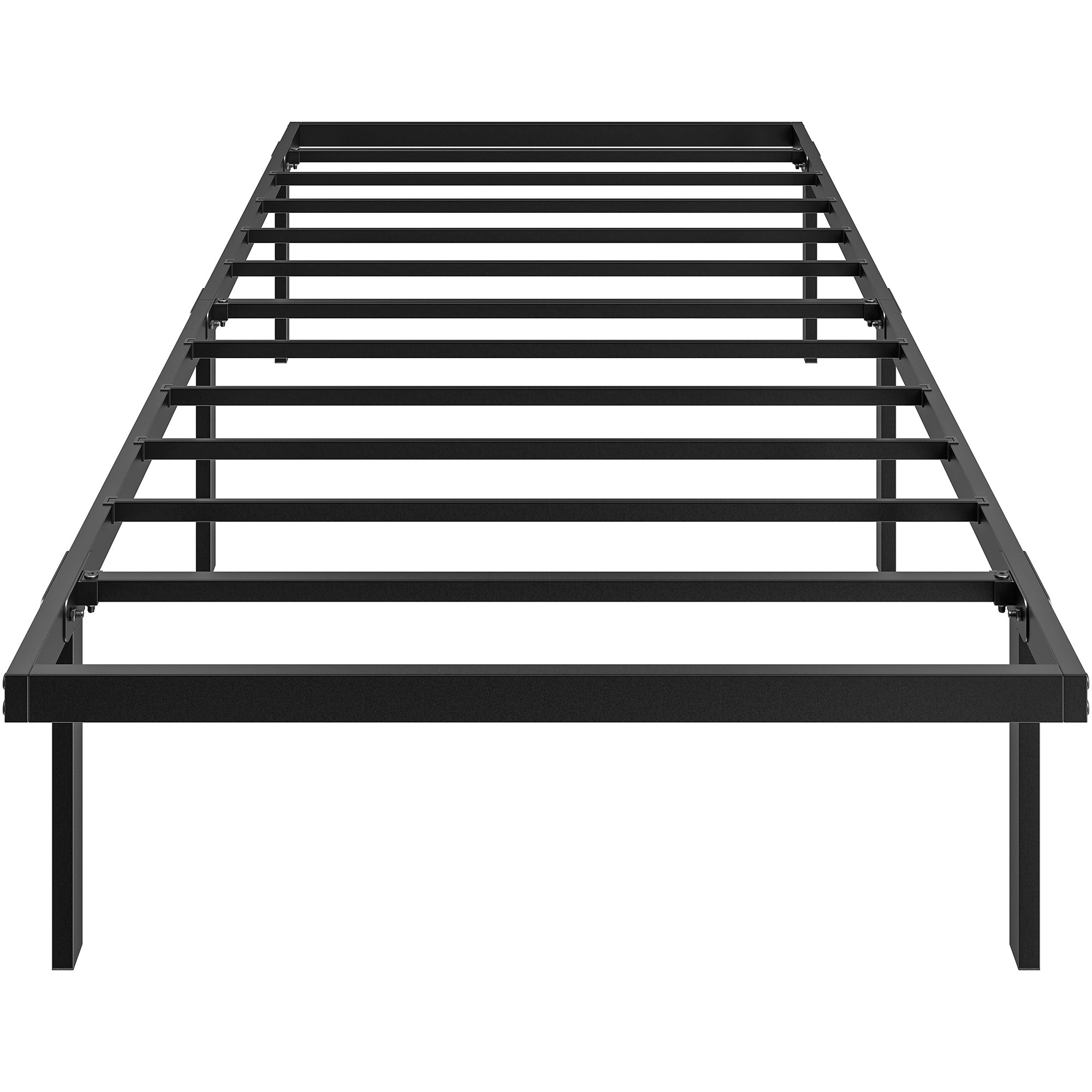 HOMCOM metalinis lovos rėmas su vieta po lova, aukštis 35,5 cm, tylus dizainas, nereikia grotelių, lengvas surinkimas, tinka 90 x 200 cm čiužiniui, juodas