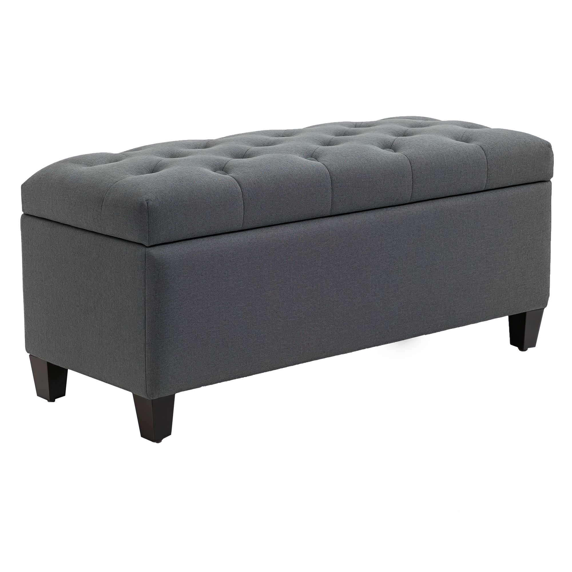 HOMCOM Kárpitozott Pad Tárolórekesszel - Sötétszürke - 100 x 40 x 44 cm