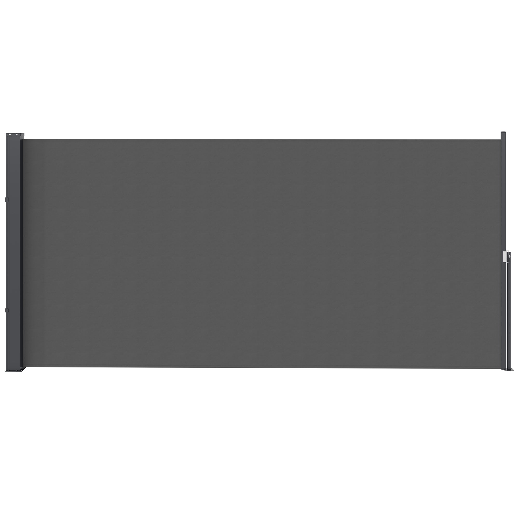 Outsunny Uittrekbaar Tuin Zijscherm 3m x 1.4m Aluminium Polyester Anti-UV Hoge Dichtheid 180 g/m² Donkergrijs
