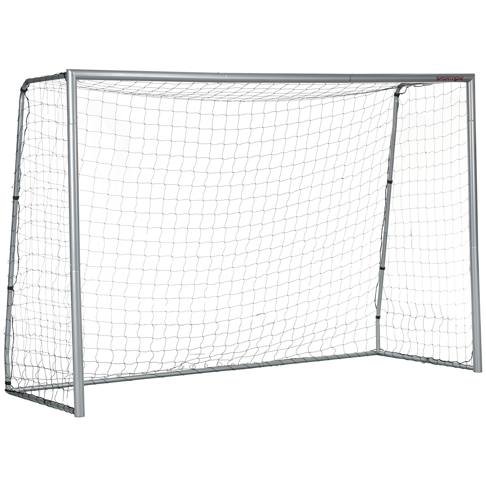SPORTNOW Fotbollsmål med PE-Nät, Fotbollsmål för Barn och Vuxna, 300 x 120 x 200 cm, Stål, PE, för Trädgård, Fotbollsträning, Grå