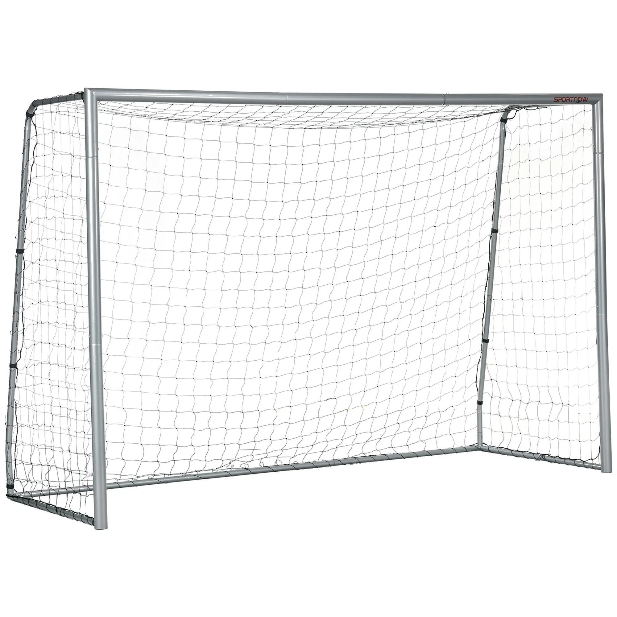 SPORTNOW Soccer Goal with PE Net Fabric, Soccer Goal for Kids and Adults, 300 x 120 x 200 cm, Steel, PE, for Garden, Soccer Training, Gray