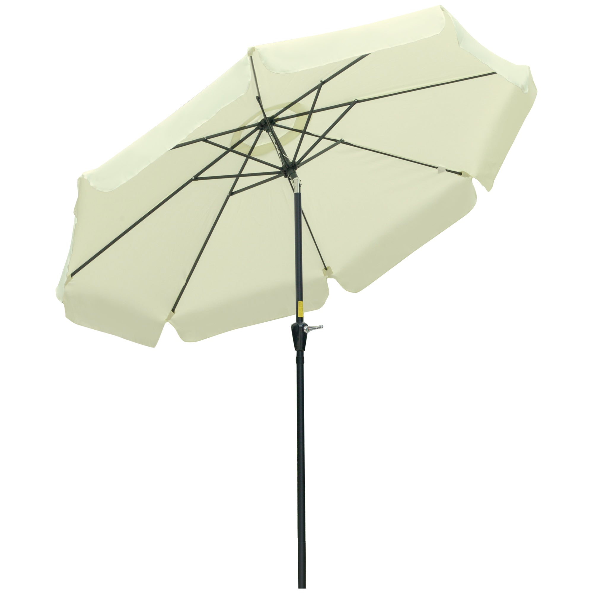 Terrace Umbrella ?266 cm Garden Umbrella with UV50+ Protection Aluminum Pole and Crank Sunshade for Patio Terrace Beige