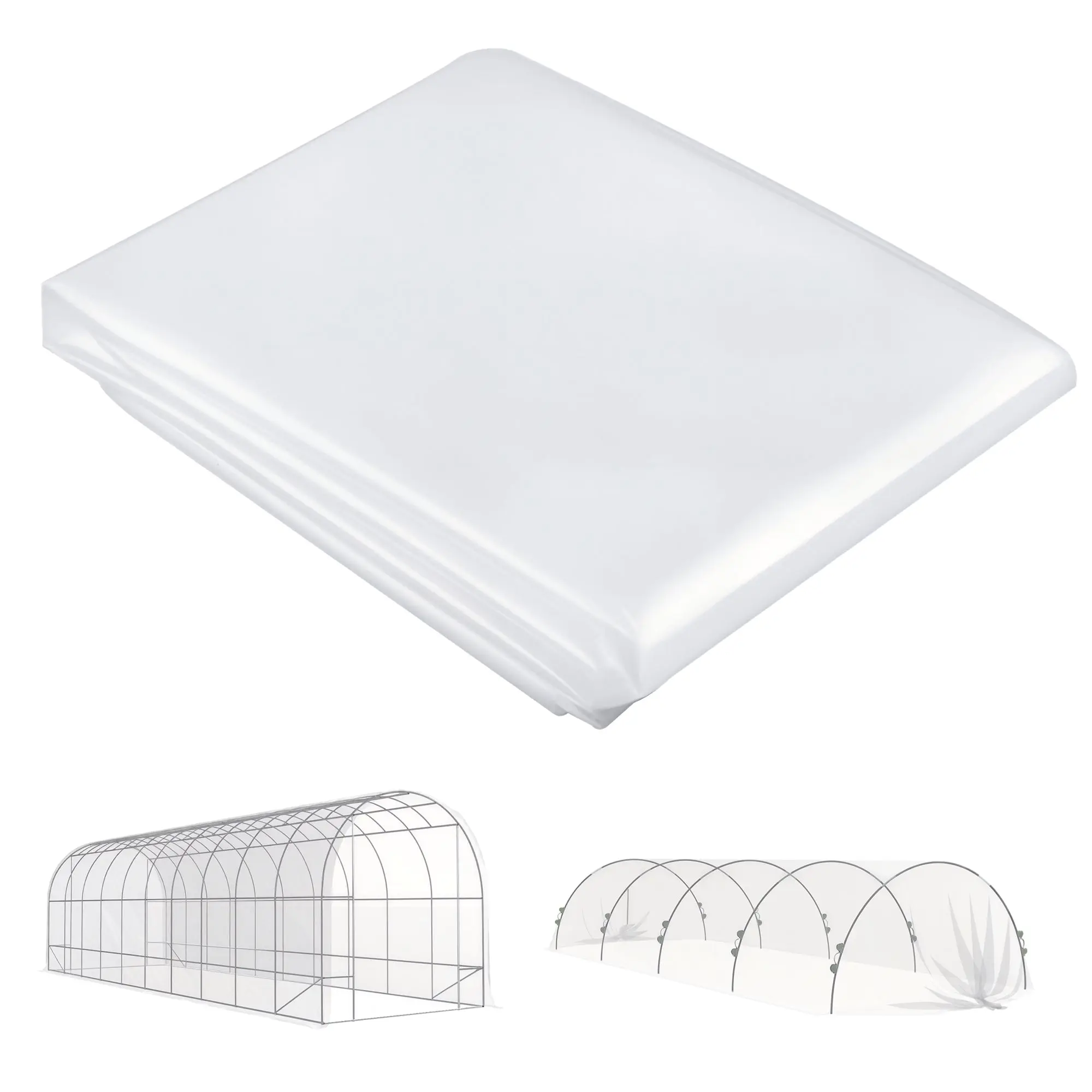 Greenhouse Film 8x10 m Waterproof Garden Cover with UV Protection, Extra Thick Tear-Resistant Plastic Film, Cover for Greenhouse Film Tunnel, Tunnel Film for Outdoor Area Transparent