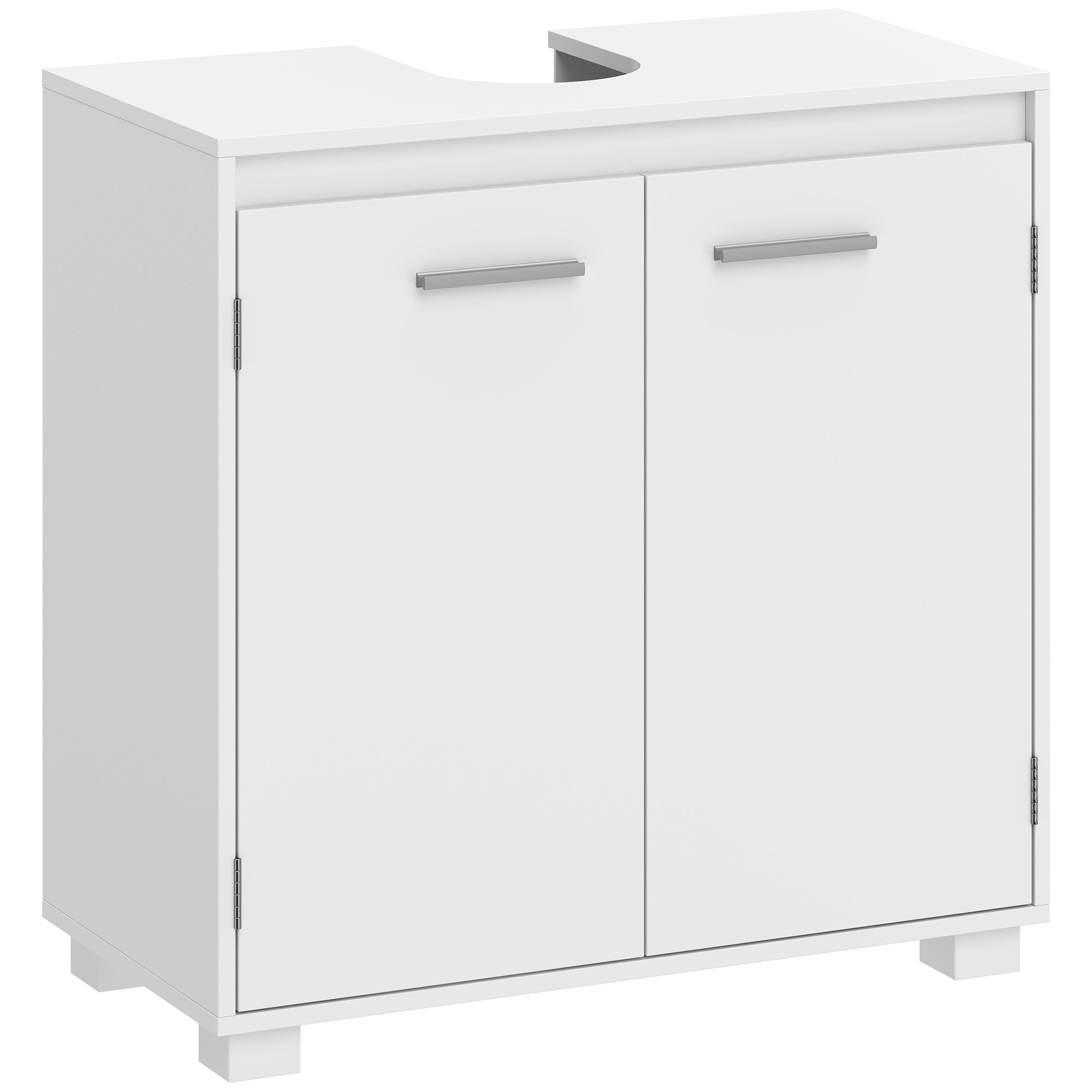 Bathroom Sink Base Cabinet with Adjustable Shelf & 2 Doors, Fits Sinks With or Without Plinth, 60 x 30 x 60 cm (23.6 x 11.8 x 23.6 in), White