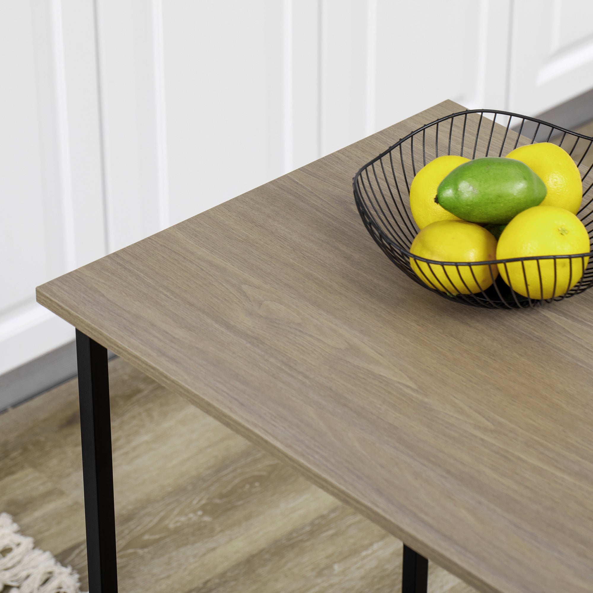 HOMCOM Barbord med Opbevaring - Bistro Bord, Central Ø, Foldbar Bordplade og 3 Hylder - 120 x 76 x 91,4 cm