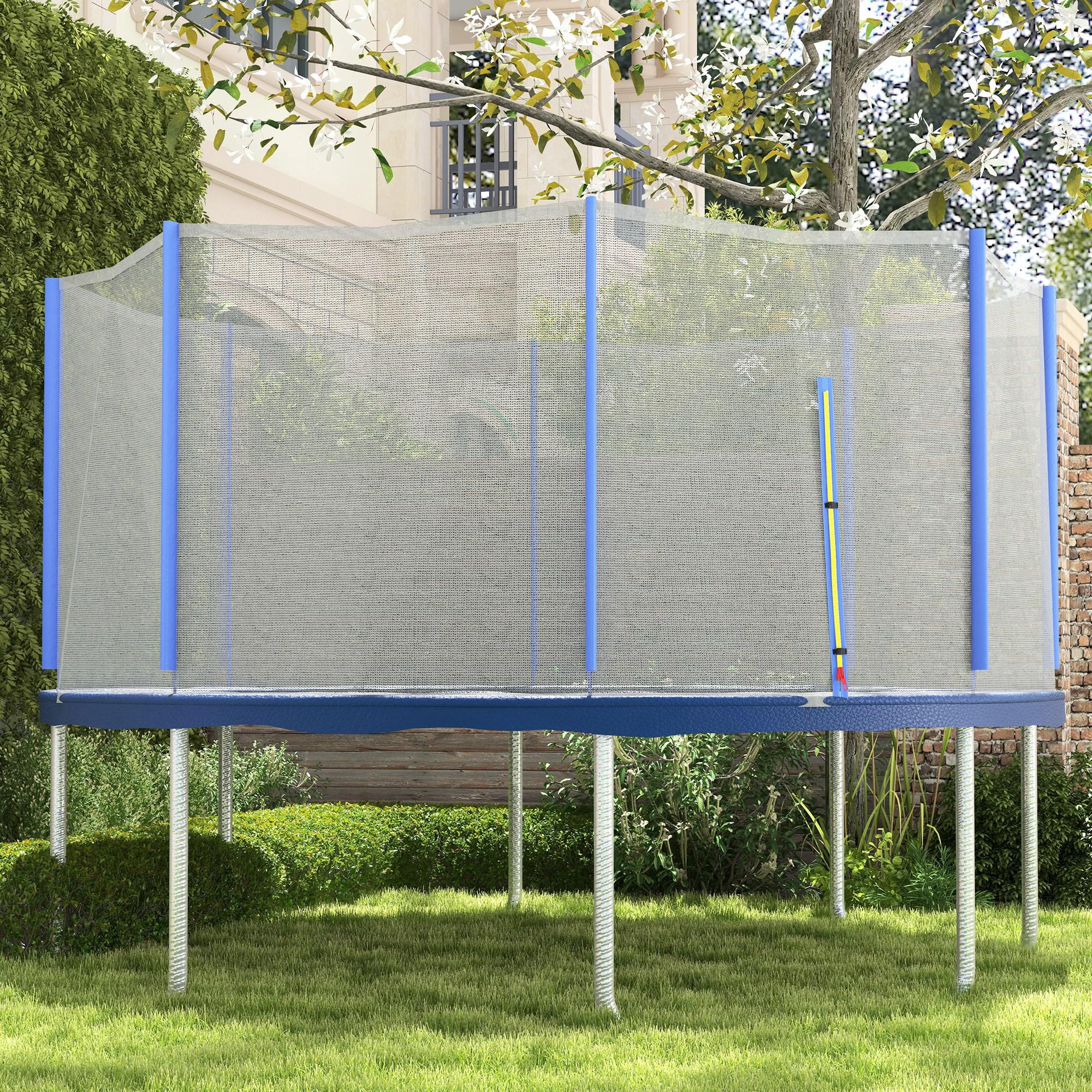 SPORTNOW Replacement Net for ? 366 cm Trampolines 8 Straight Poles Safety Net for Trampolines, Round Net with Zipper Entrance