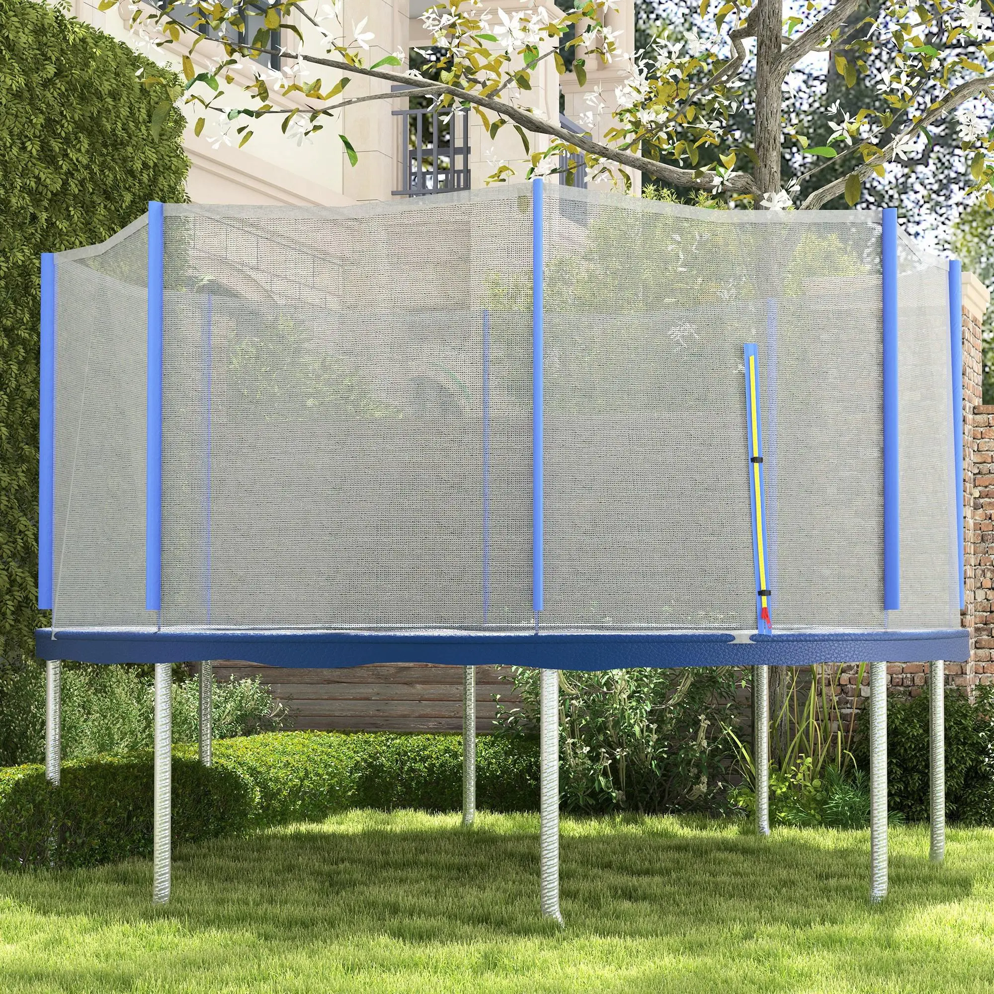 SPORTNOW Replacement Net for ? 366 cm Trampolines 8 Straight Poles Safety Net for Trampolines, Round Net with Zipper Entrance