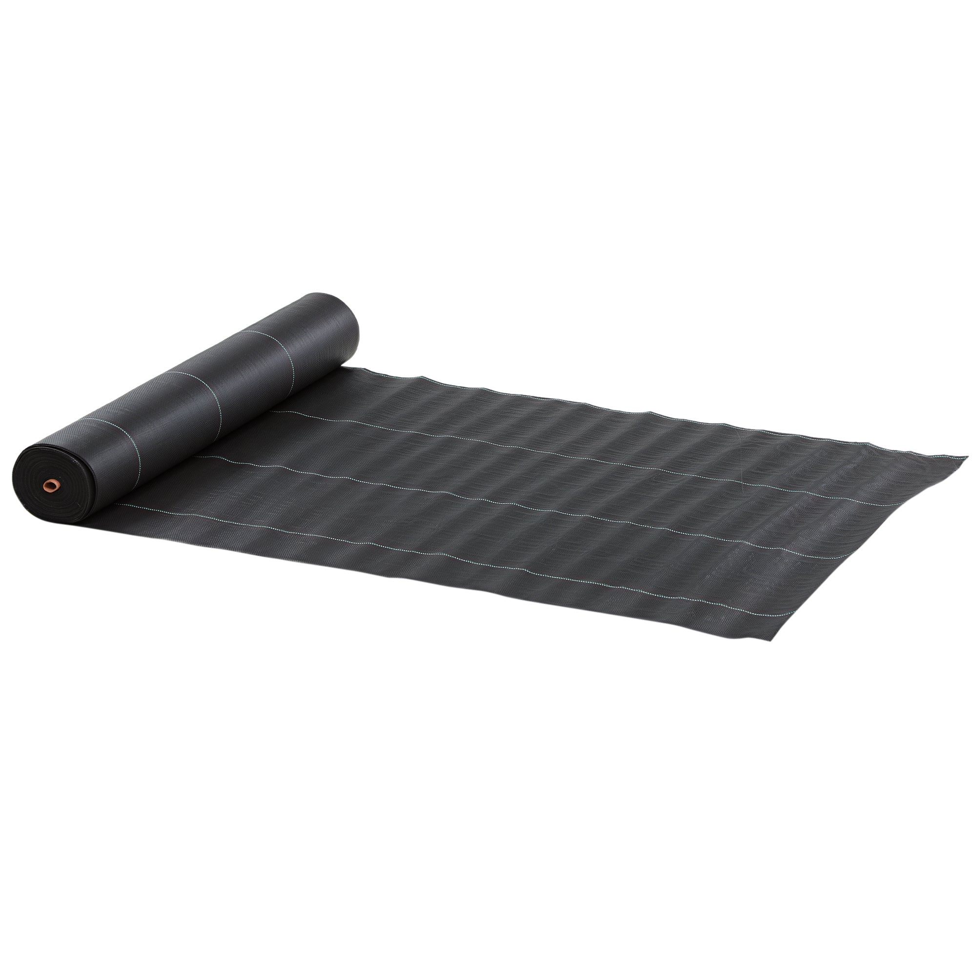 Outsunny piktžolių kontrolės audinys, piktžolių barjeras 2x50 m geotekstilės tinklas 130 g/m² piktžolėms ir piktžolių kontrolei, juodas