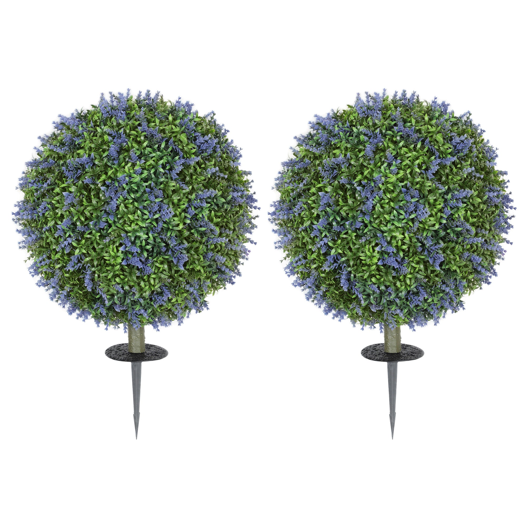 2-Piece Set Artificial Lavender 60cm Artificial Plants with UV Protection Artificial Plant realistic with ground stakes for bedroom living room office garden modern decoration