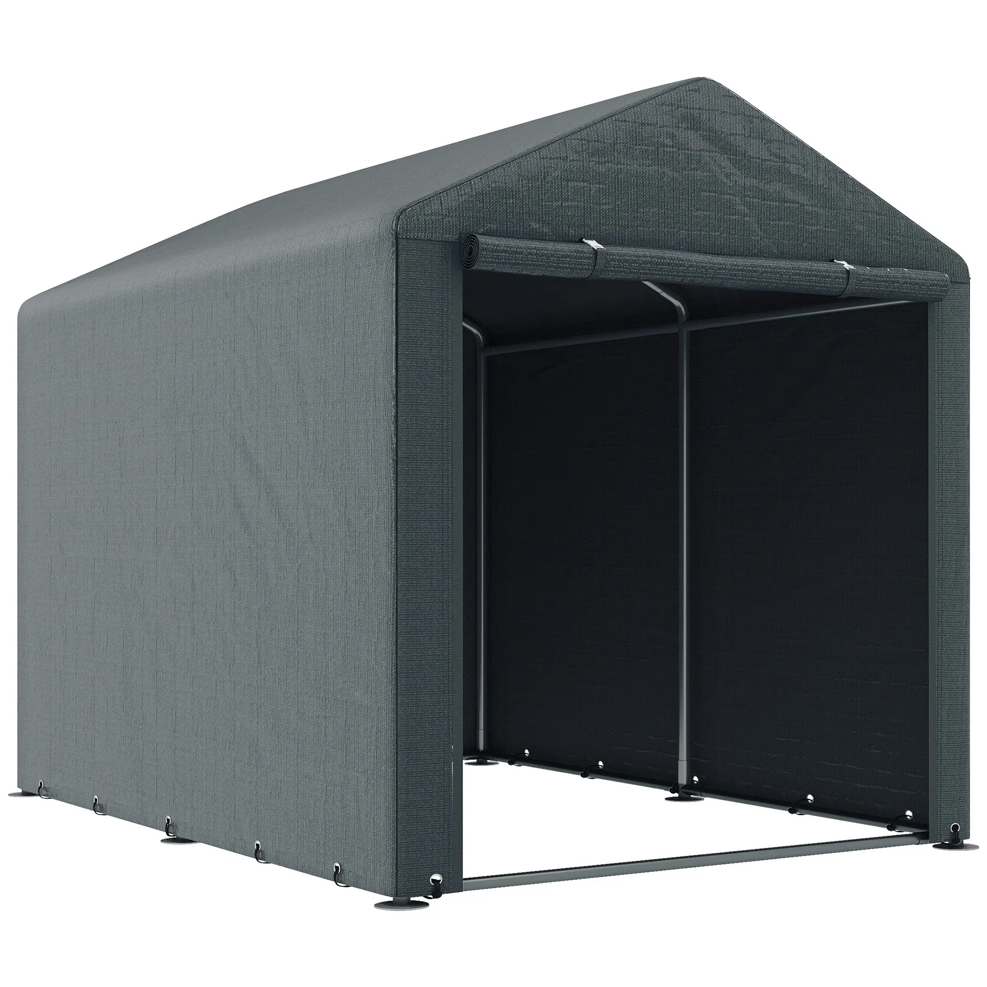 Garage Tent Storage Shed, Waterproof Outdoor Bike Storage Shelter with Steel Frame, PE Cover Garden Storage Tent 160x218x172cm
