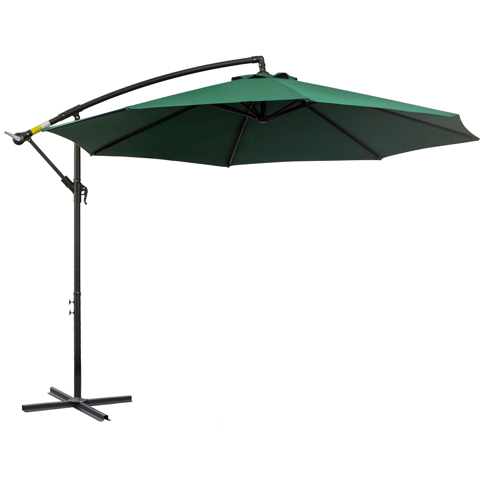 Outsunny Freisitze Sonnenschirm Ø300 cm Verstellbarer Sonnenschutzschirm mit UV-Schutz und Kurbel, Marktschirm für Garten, Balkon und Terrasse