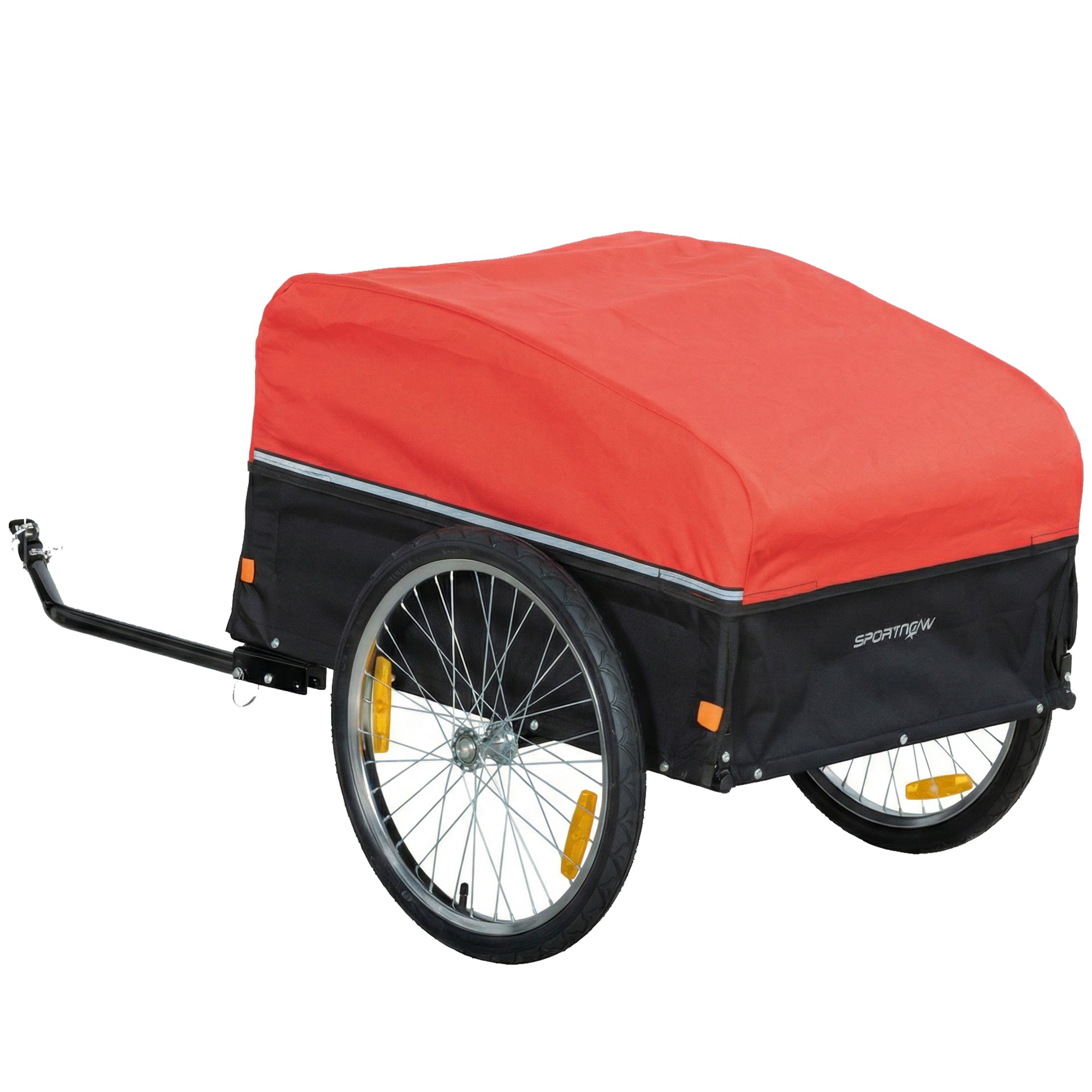 SPORTNOW přívěs pro kolo 170 l s tažným čepem a pláštěnkou, rychloupínací vzduchová kola 50,8 cm, nosnost až 40 kg